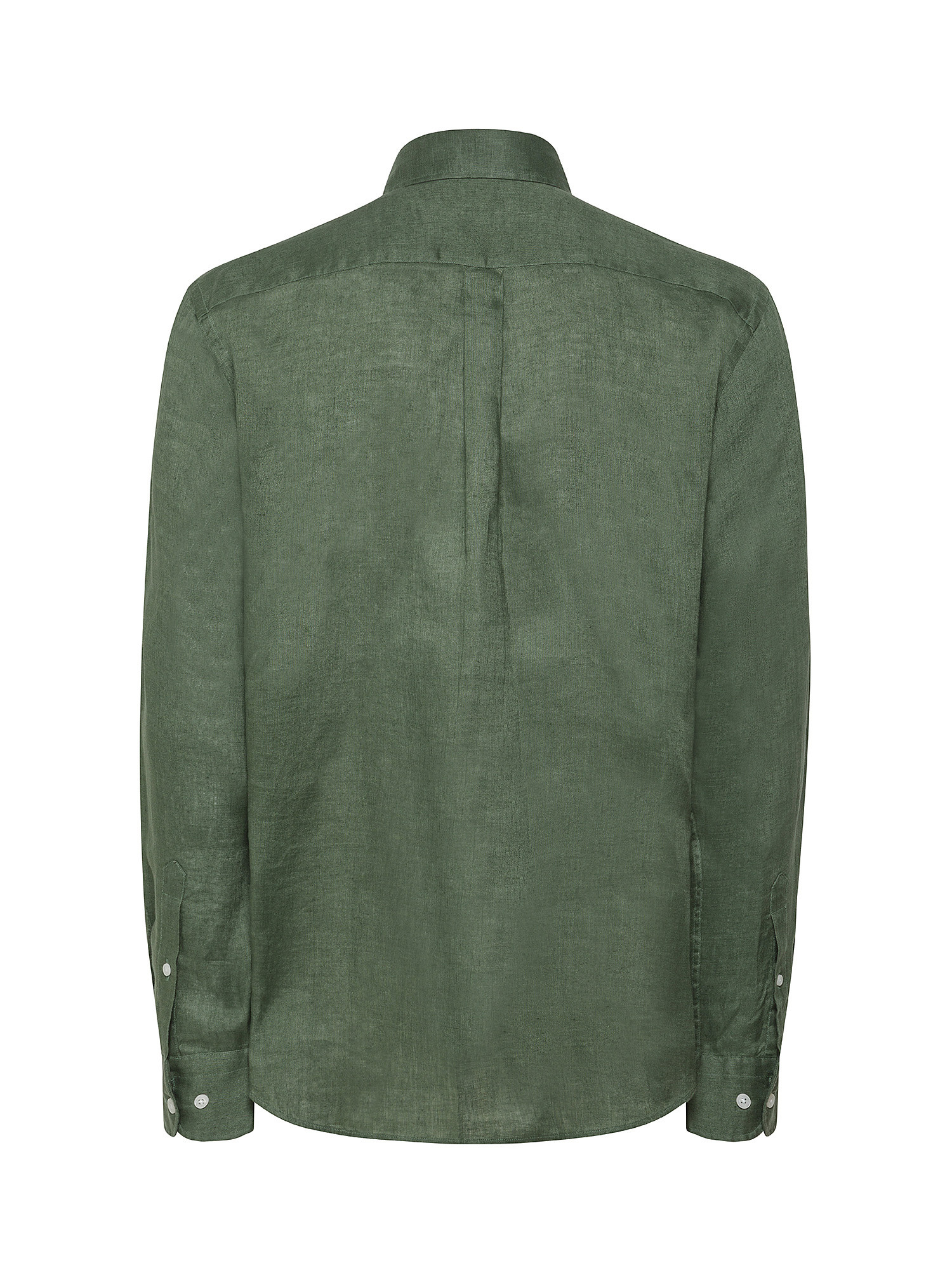 Luca D'Altieri - Tailor fit shirt in pure linen, Green, large image number 1