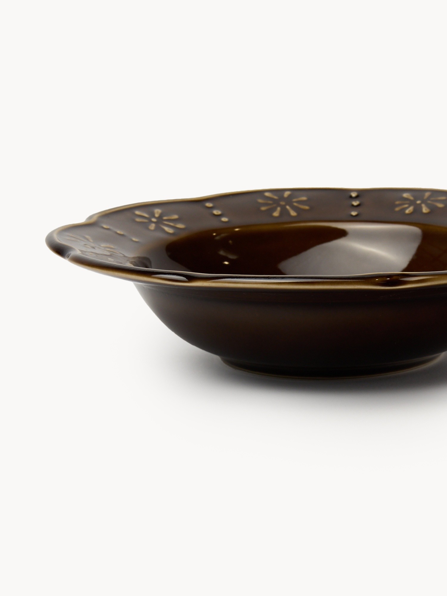 Brown soup plate,Made in Portugal, Brown, large image number 1