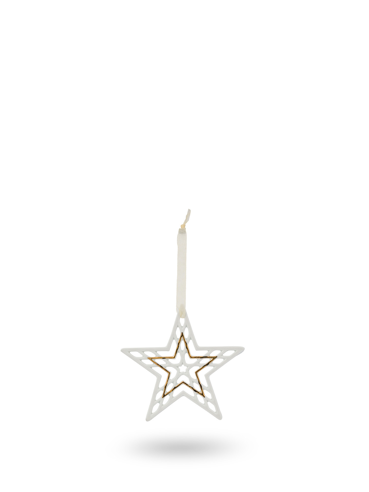 Porcelain star tree decoration, White, large image number 0