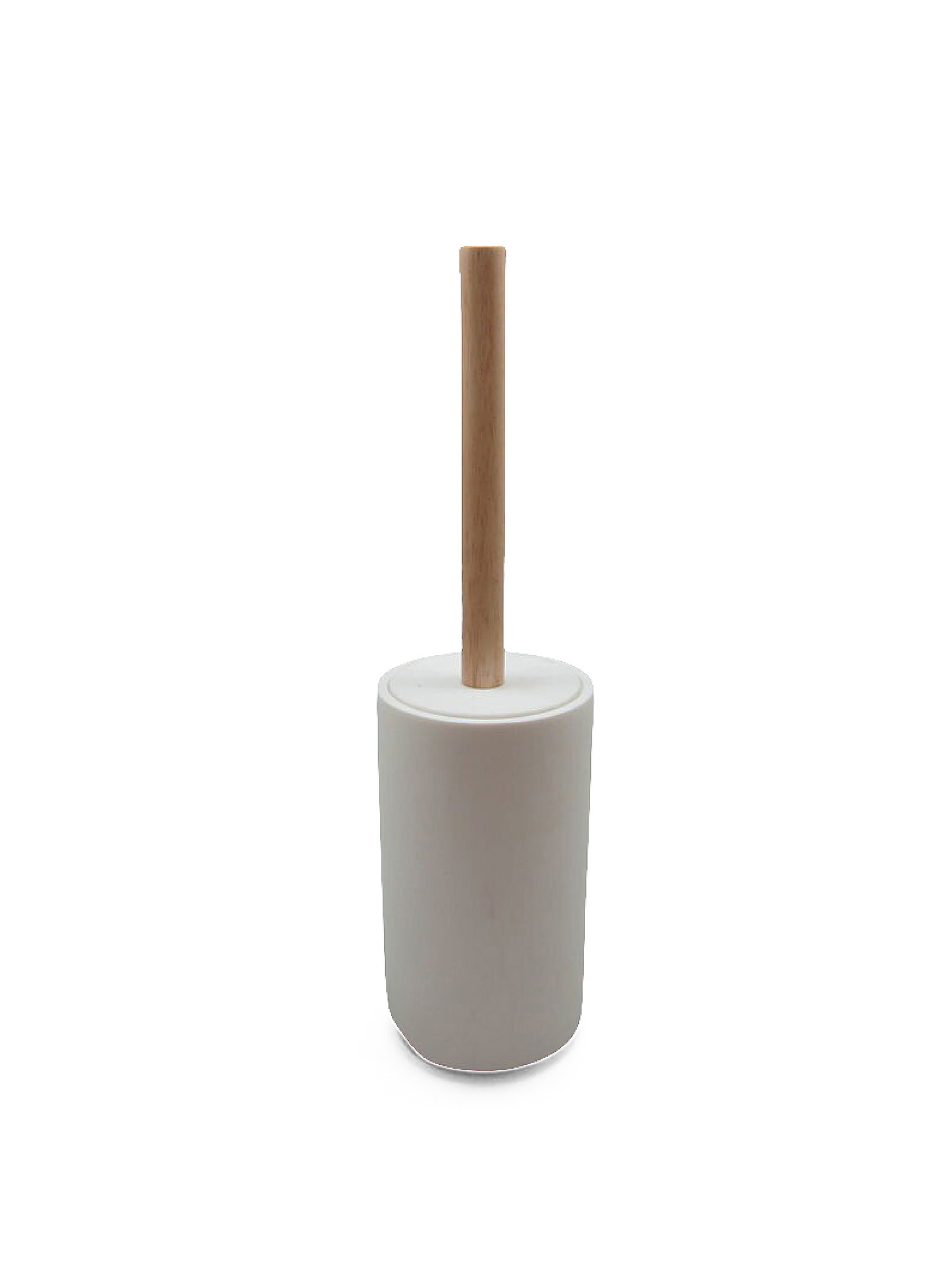Design toilet brush holder with bamboo detail, White, large image number 0