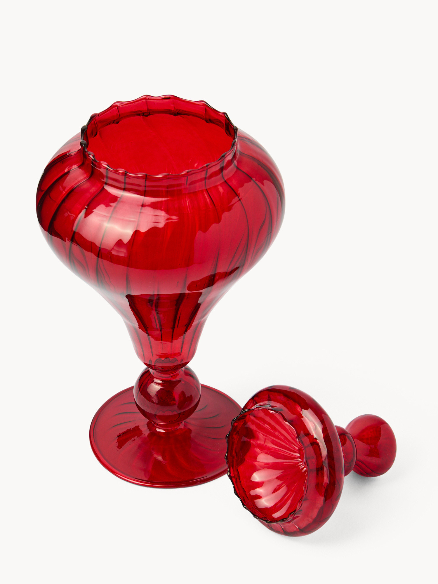 Borosilicate glass dessert tree, Red, large image number 1