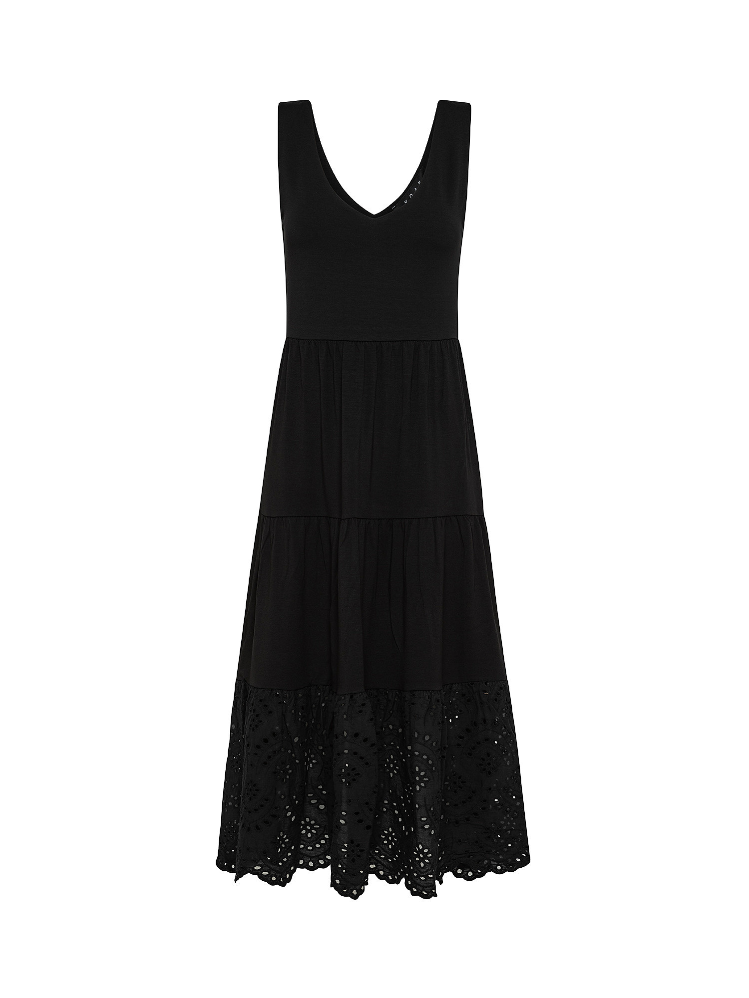 Dress with flounces, Black, large image number 0