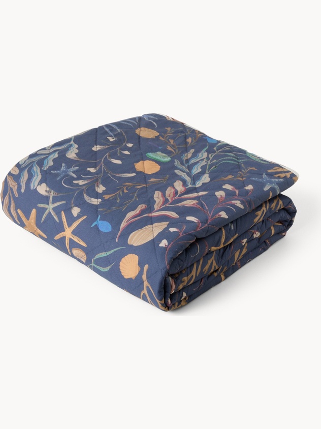Printed Cotton Percale Quilted Bedspread - Introductory Price