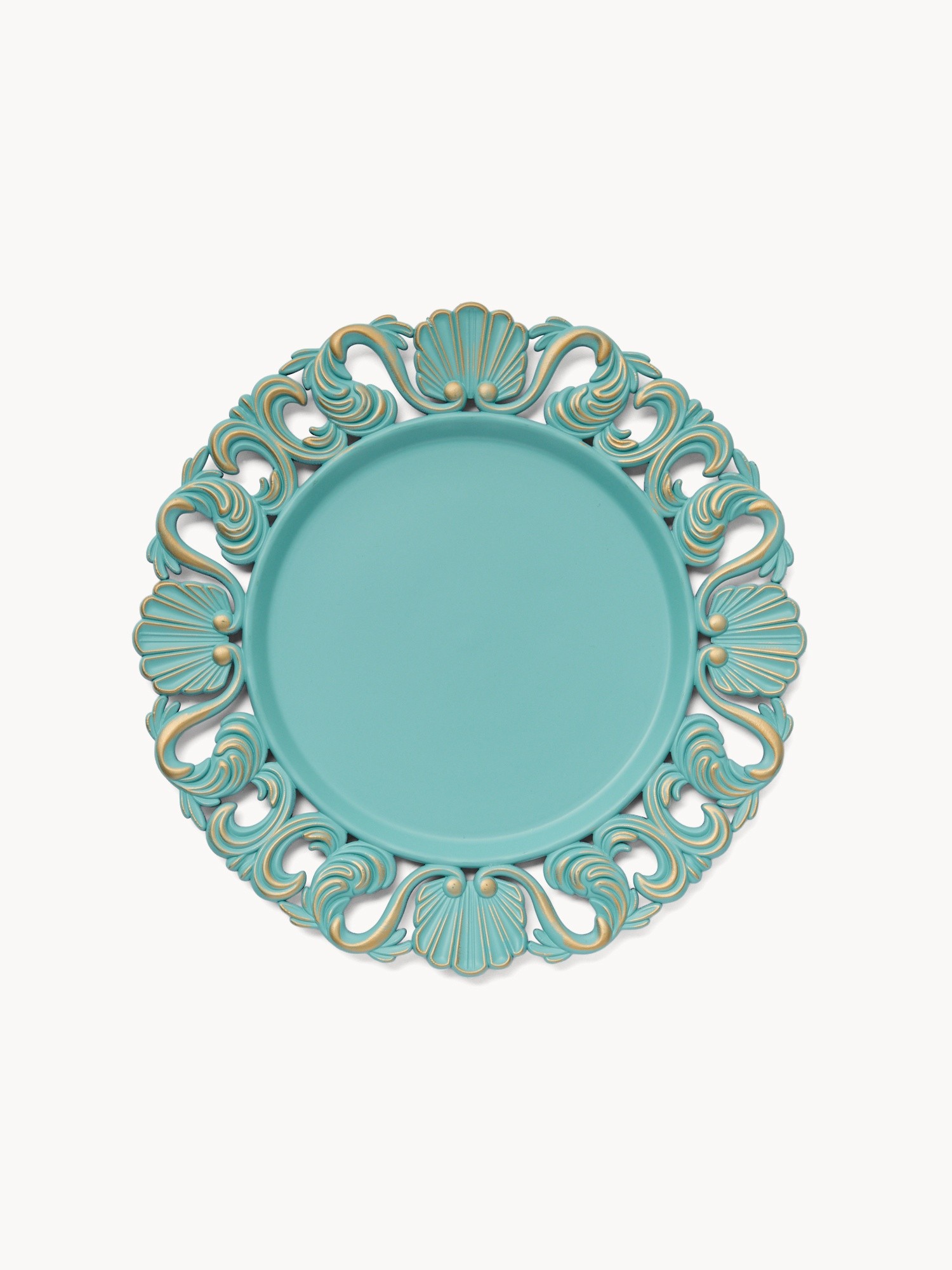 Sottopiatto in plastica traforato, Azzurro, large image number 0