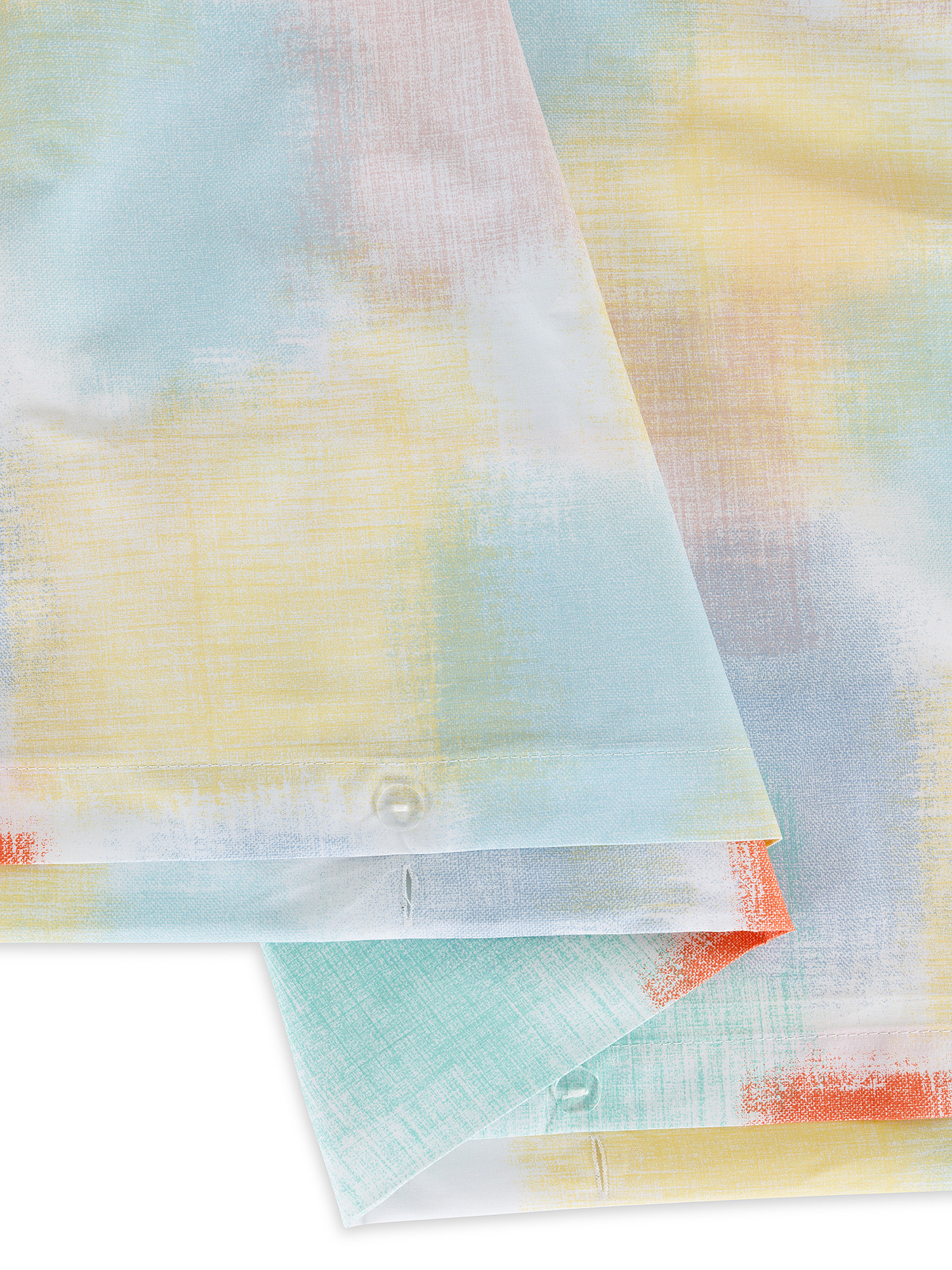Watercolor patterned cotton percale duvet cover set, Multicolor, large image number 1