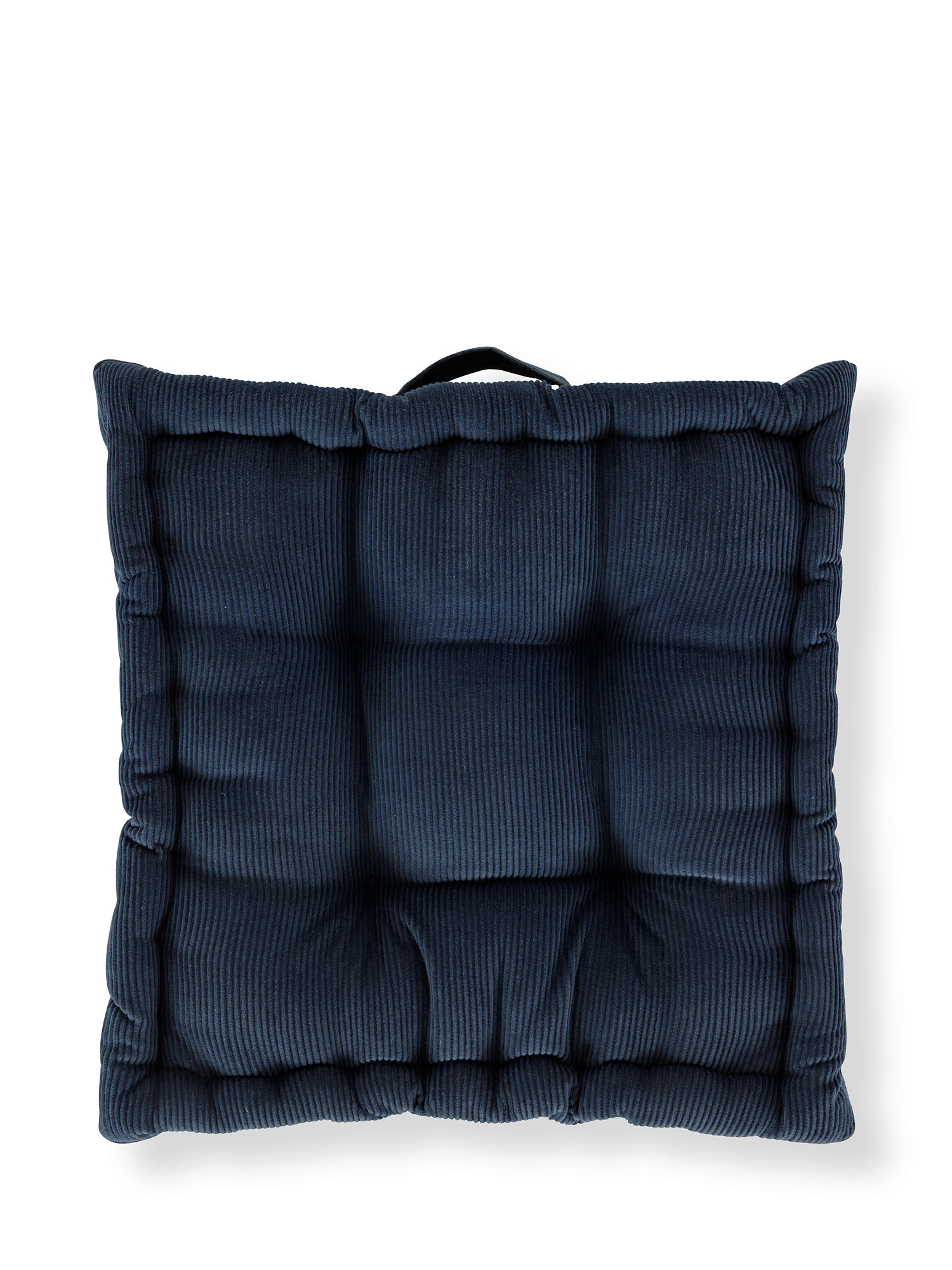 Solid color velvet mattress cushion 40x40cm, Blue, large image number 0