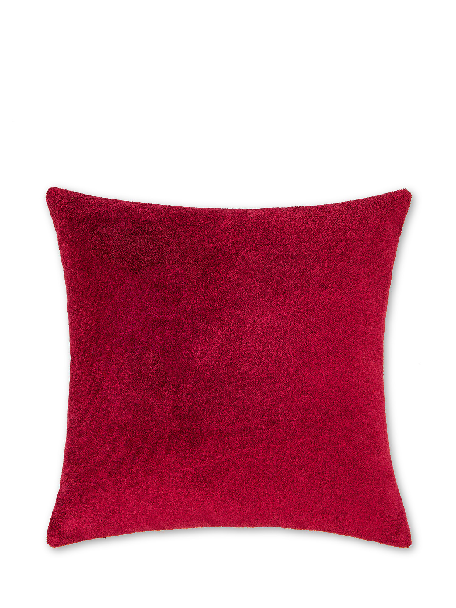Teddy fabric cushion 43x43cm, Red, large image number 0