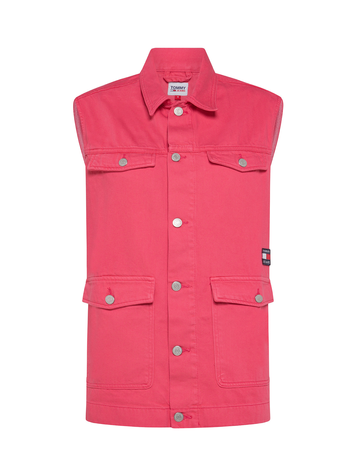 Tommy Jeans - Gilet in denim colorato, Rosa fuxia, large image number 0