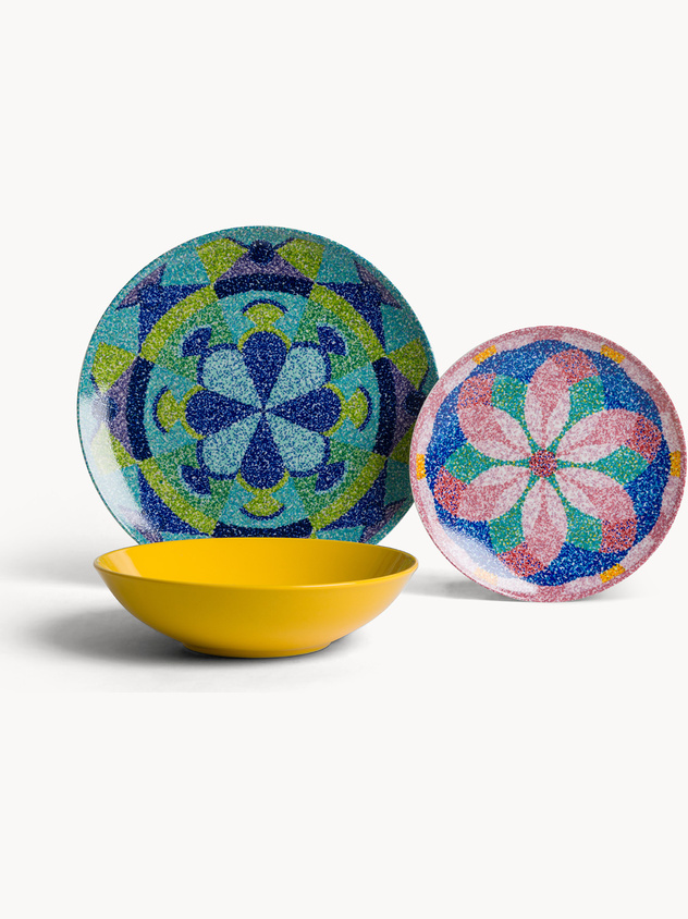 Set 18 piatti in porcellana e stoneware Seurat