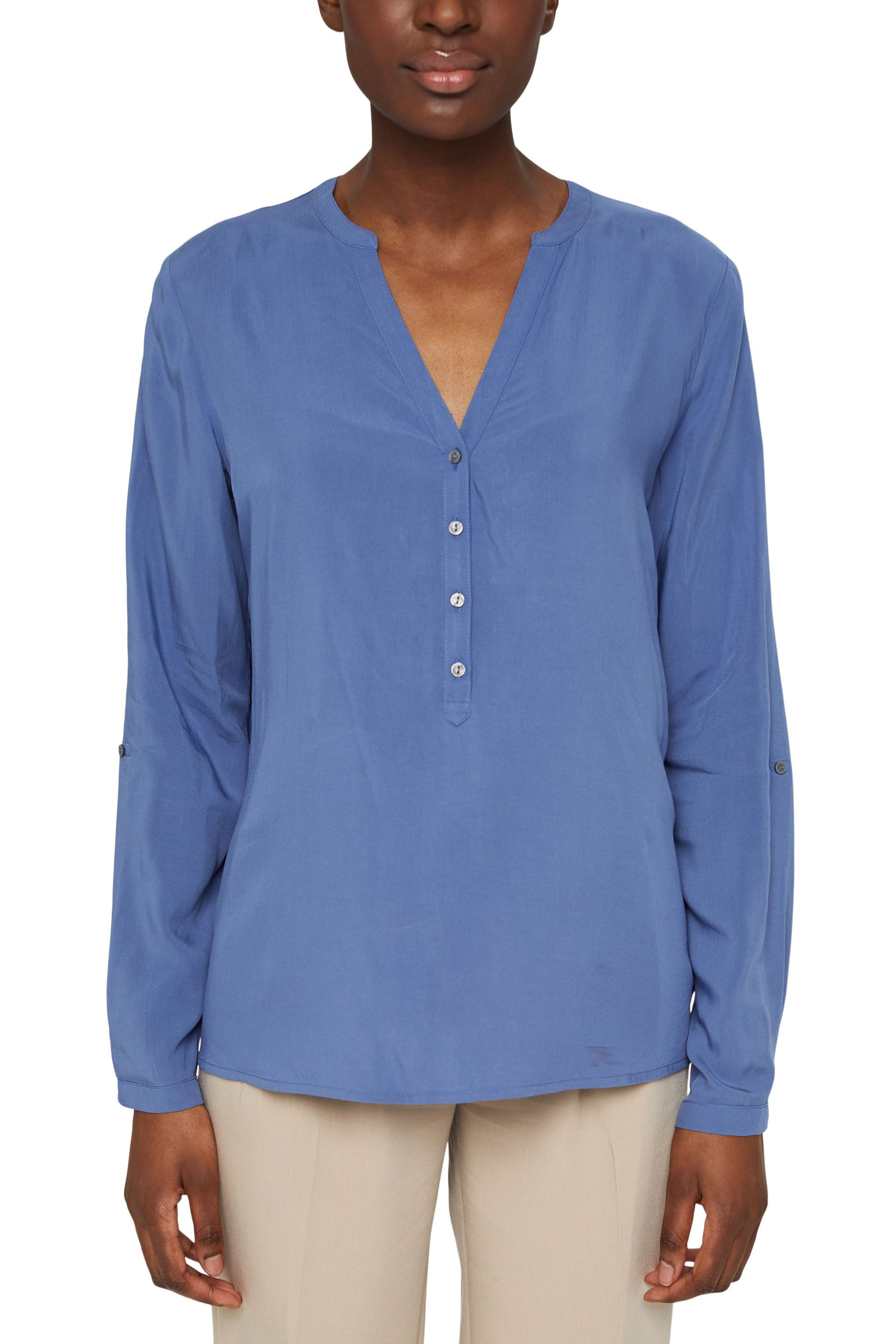 Blusa con maniche regolabili, Azzurro scuro, large image number 1