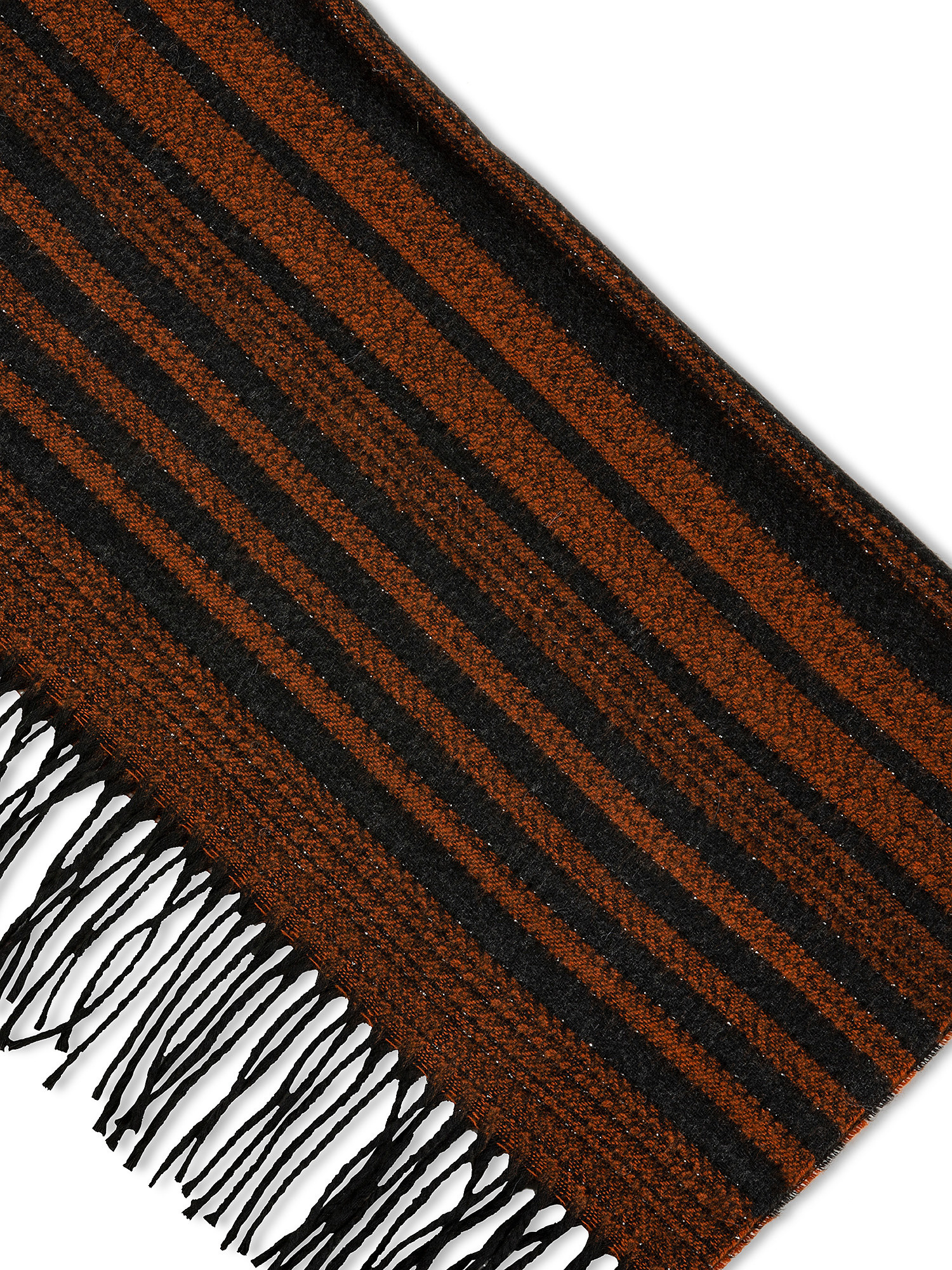 Stole with lurex and fringes, Brick Red, large image number 1