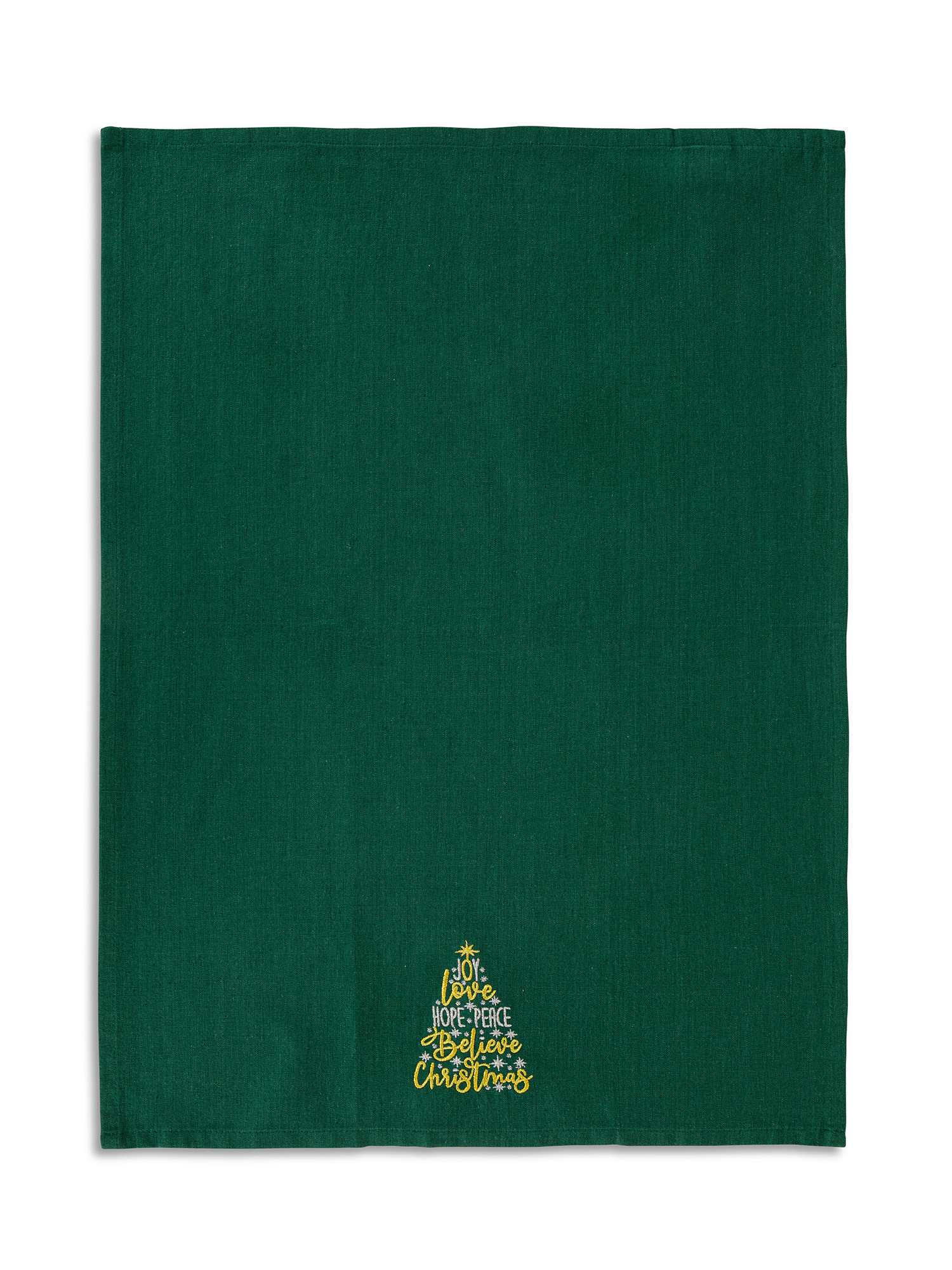 Set of 2 Christmas tree cotton tea towels, Green, large image number 1