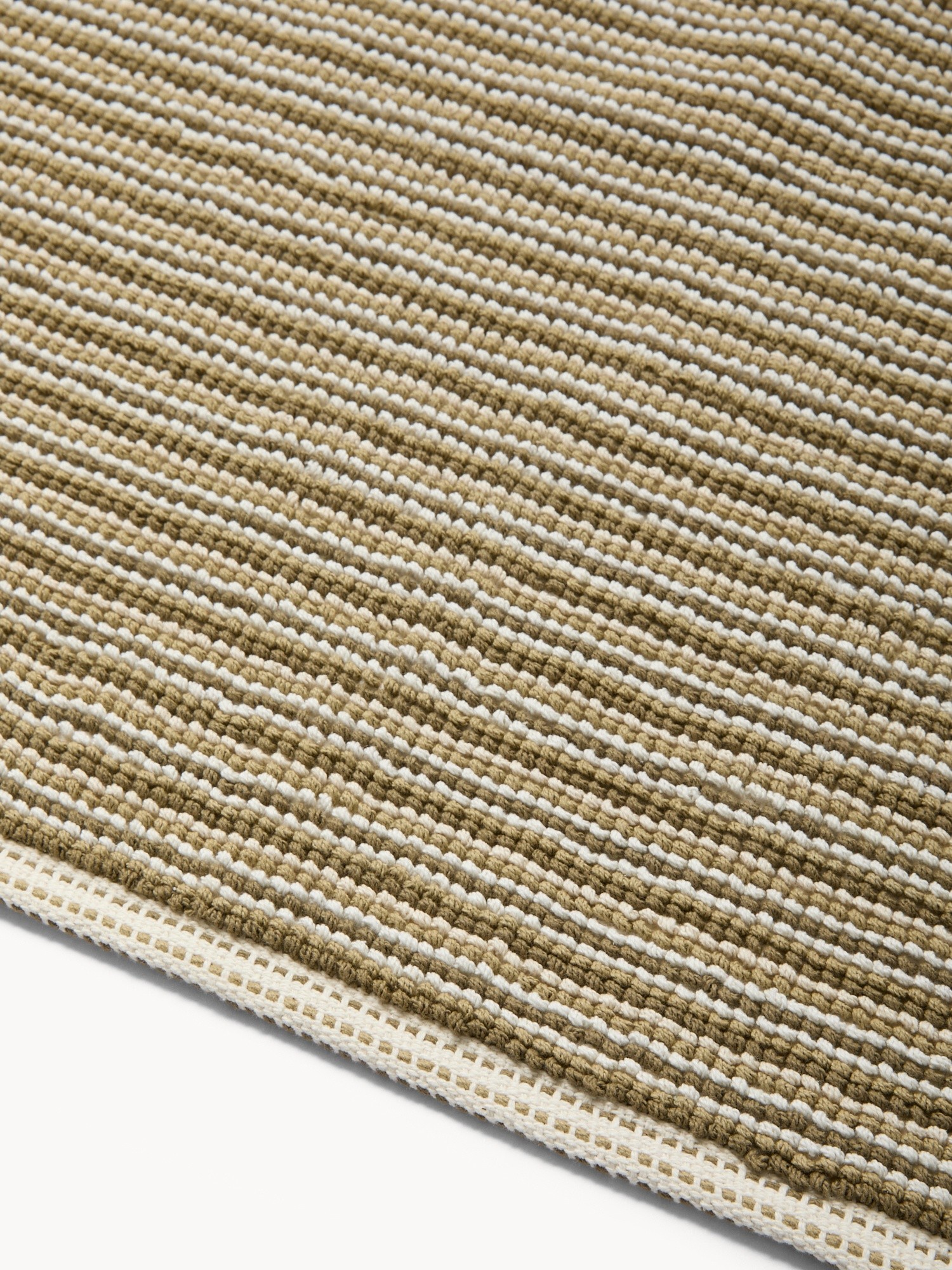 Long Striped Cotton Bath Mat - Discounted Price, Green, large image number 1