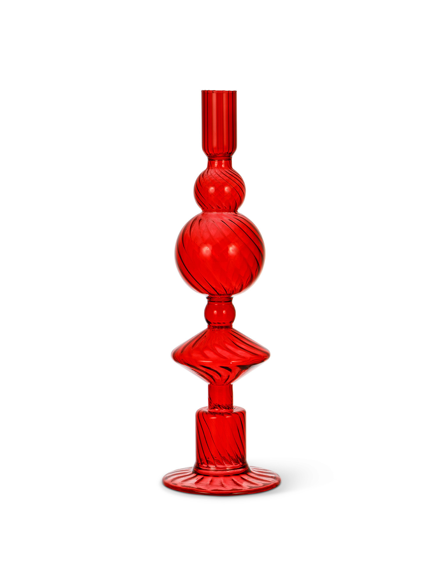 Glass candlestick, Red, large image number 0
