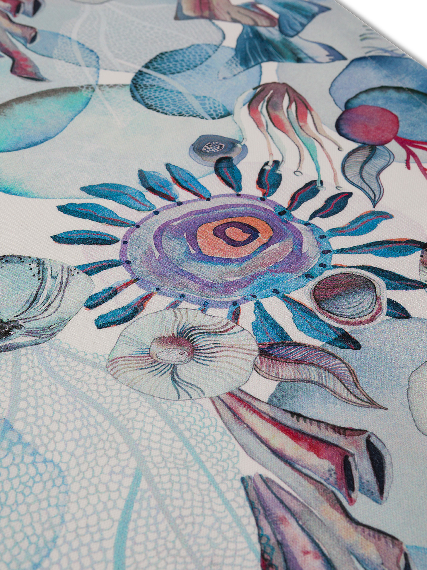 Runner panama di cotone stampa fondale marino, Multicolor, large image number 1