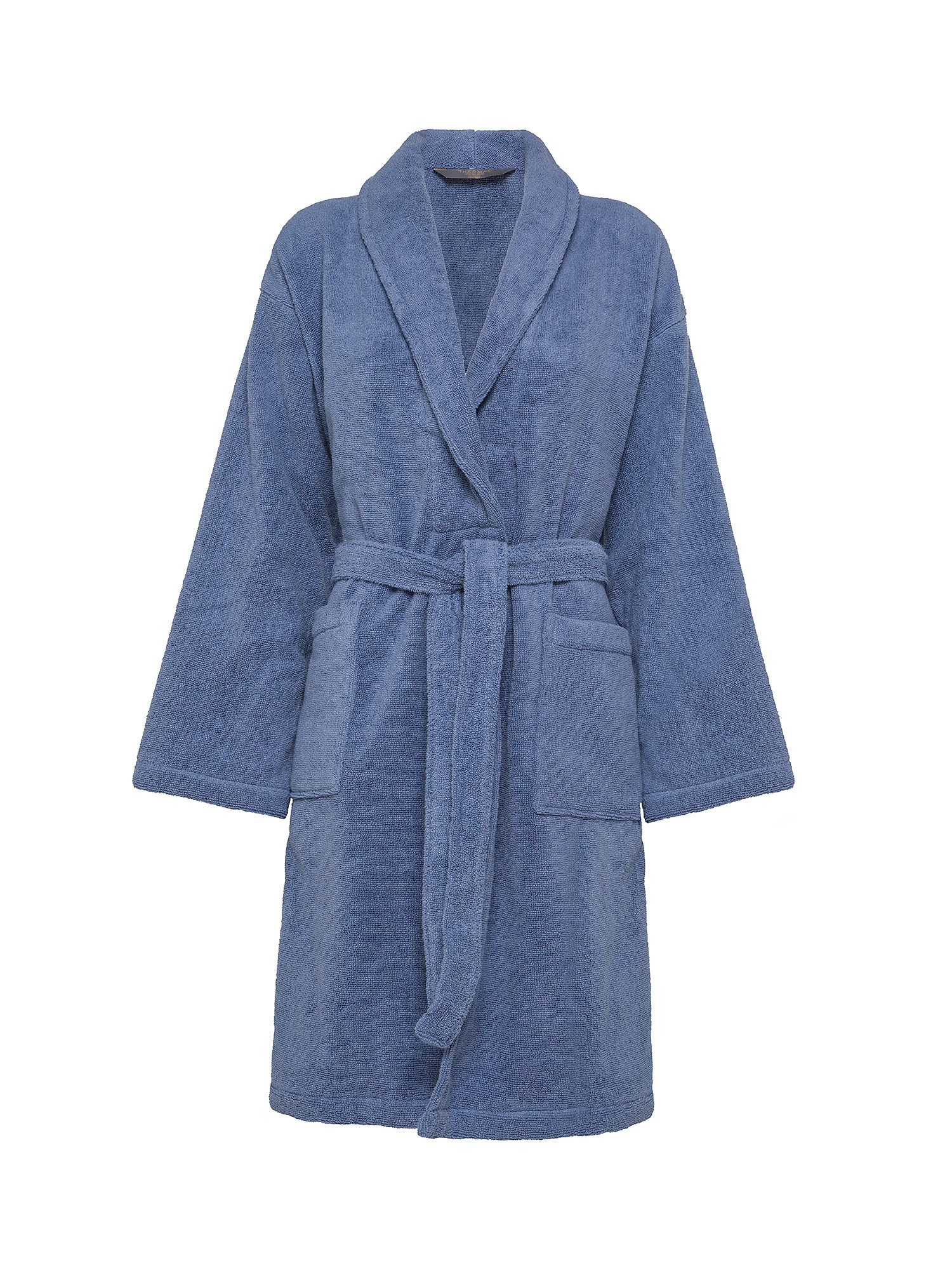 Thermae premium quality cotton bathrobe, Blue, large image number 0