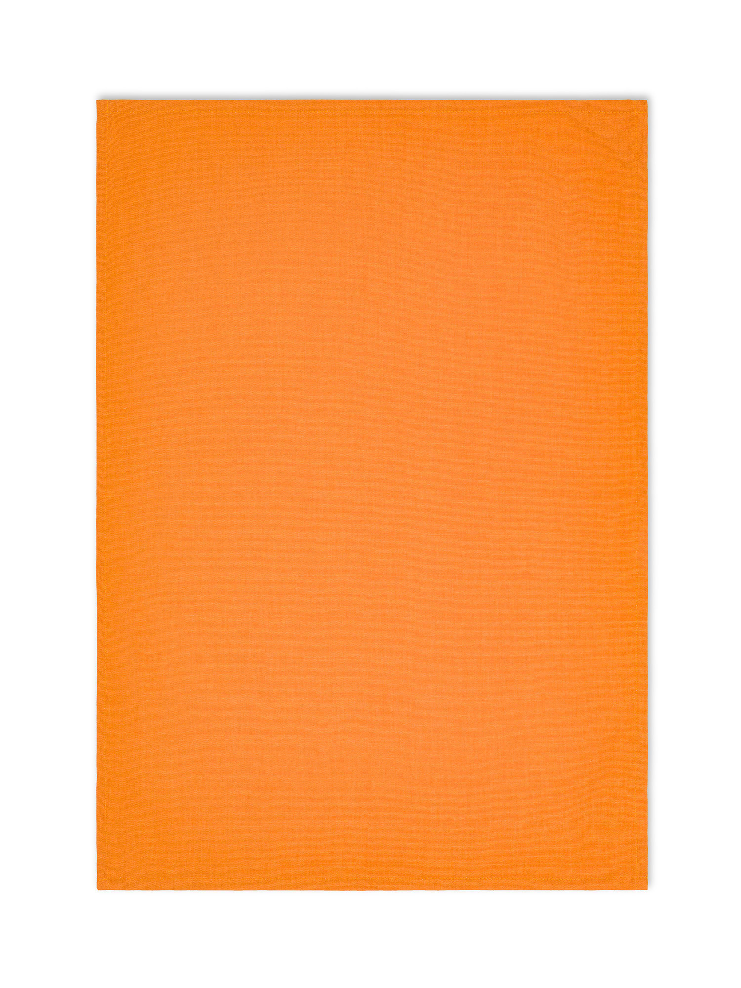 Set of 2 panama cotton tea towels with orange print, Yellow, large image number 1