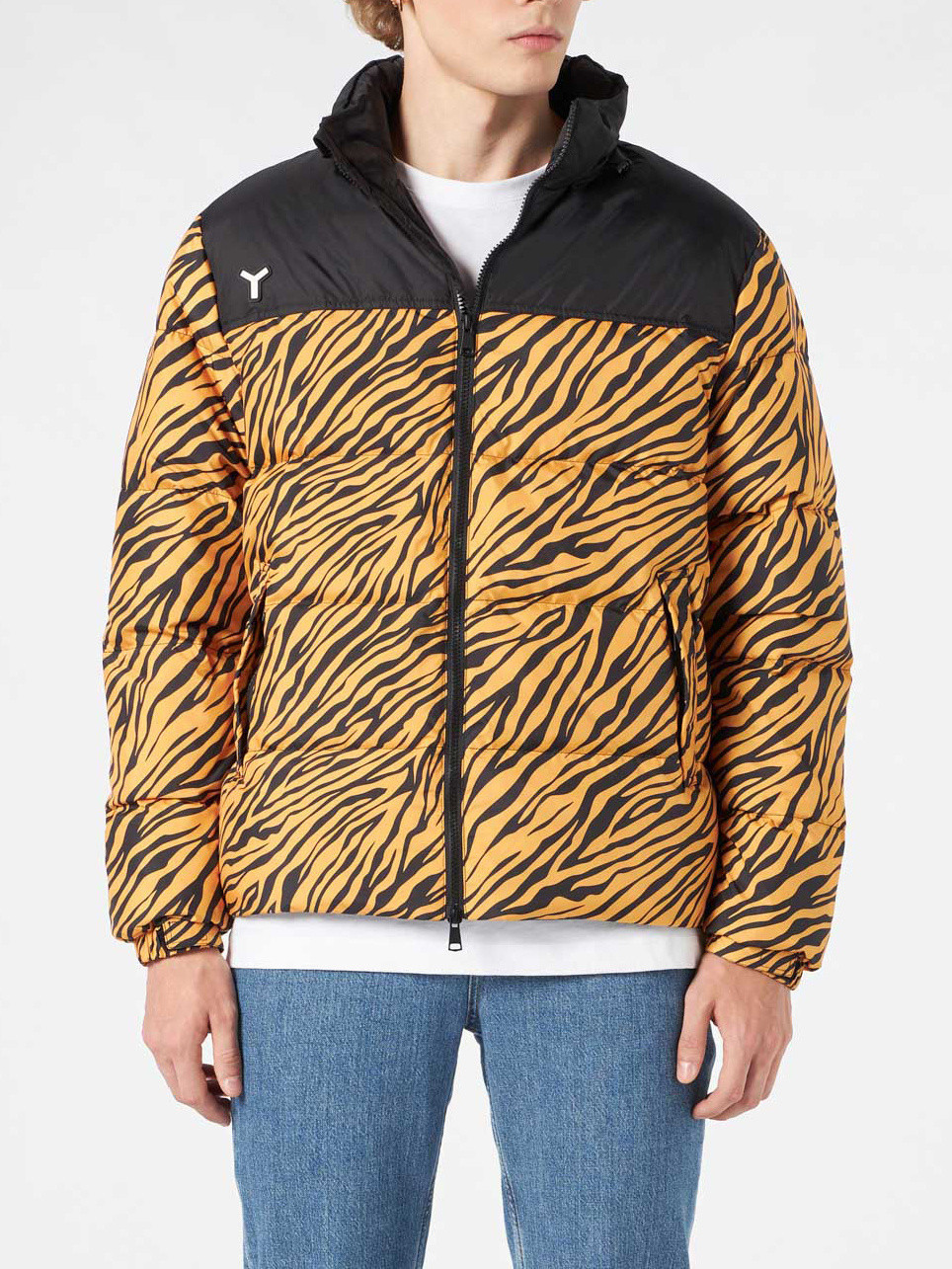 Yes I Am - Reversible tiger down jacket, Orange, large image number 1