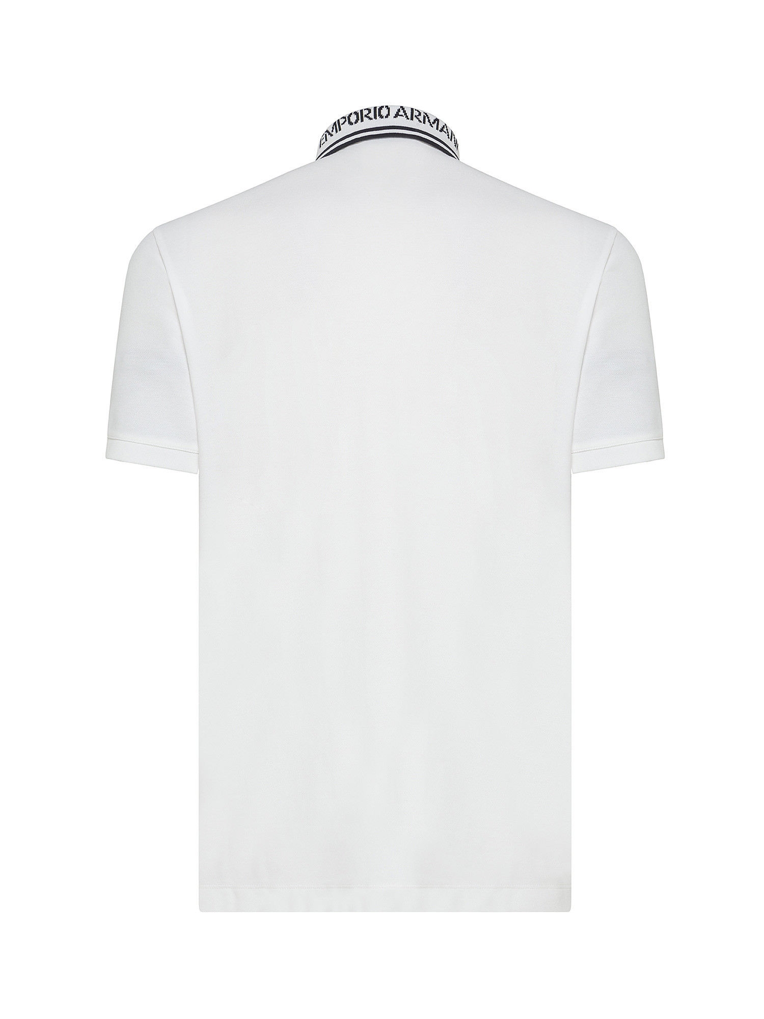 Emporio Armani - Cotton polo shirt with embroidered logo, White, large image number 1