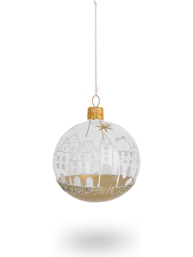 Pallina in vetro soffiato a bocca da artigiani europei