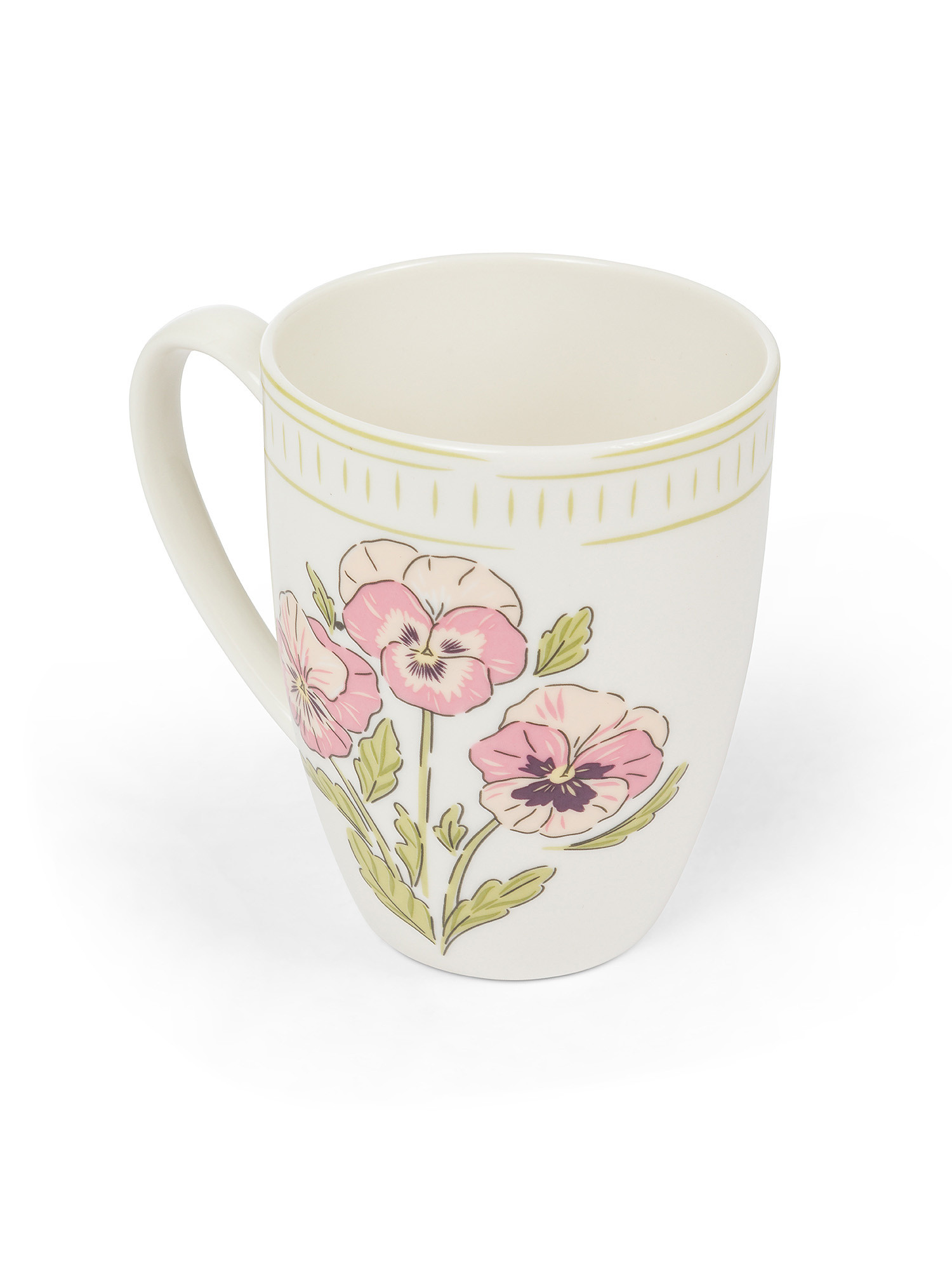 New bone china mug with flower motif, Pink, large image number 1