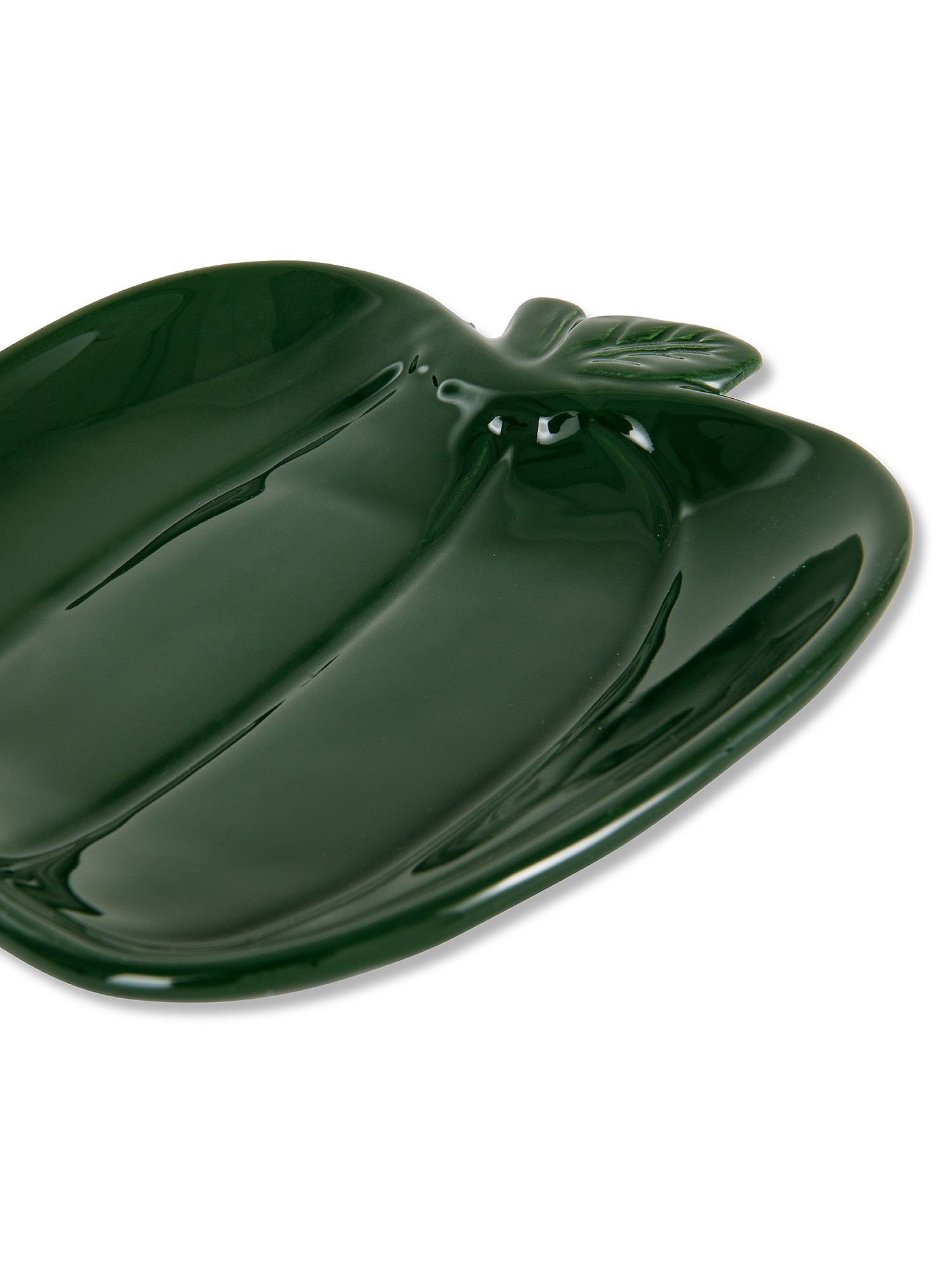 Pepper-shaped ceramic saucer, Green, large image number 1