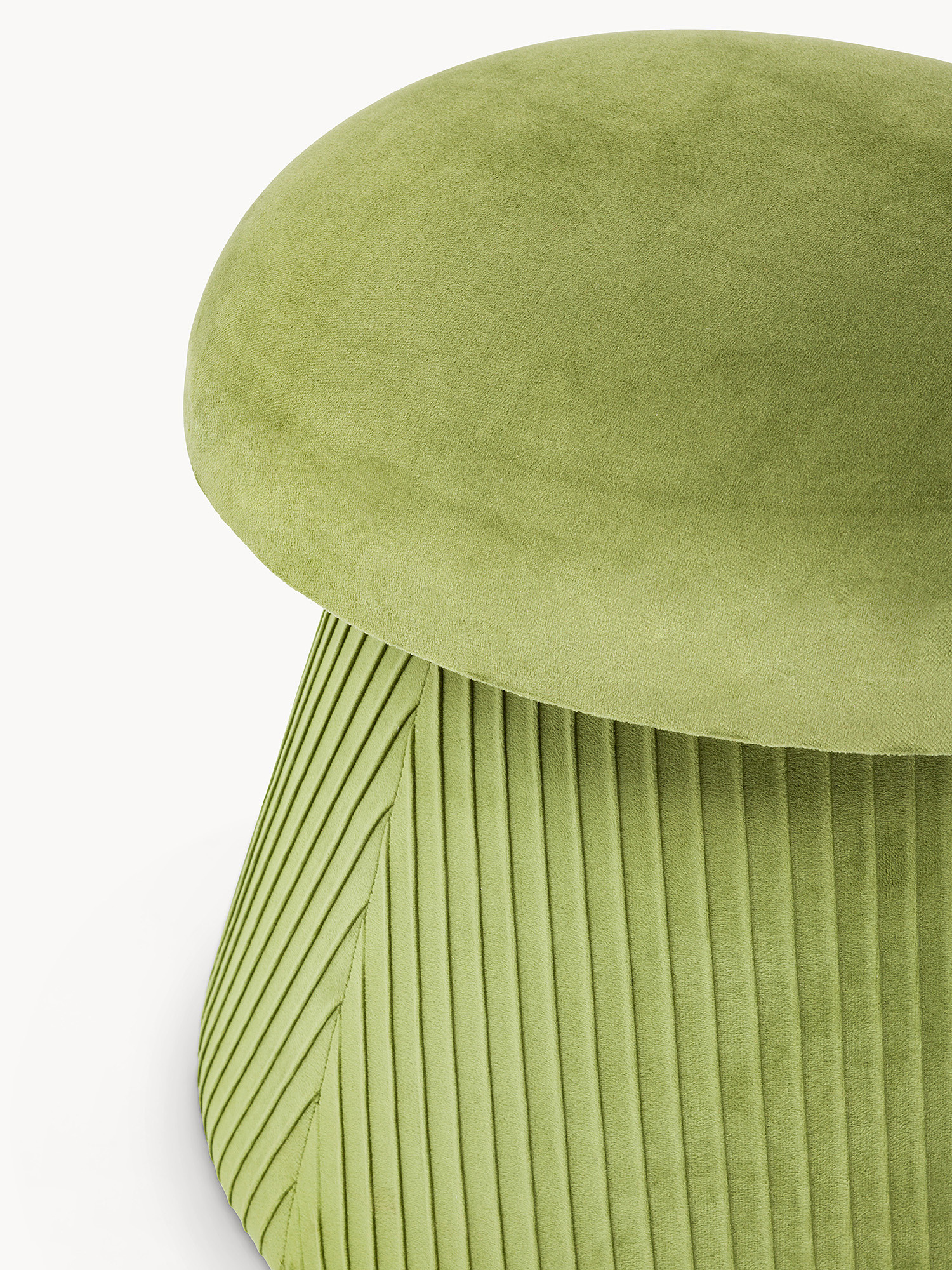 Mushroom Velvet Stool, Green, large image number 1