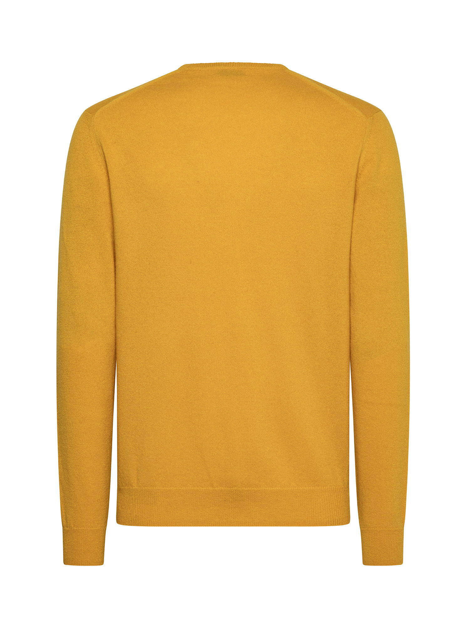Pullover girocollo in puro cashmere, Giallo, large image number 1