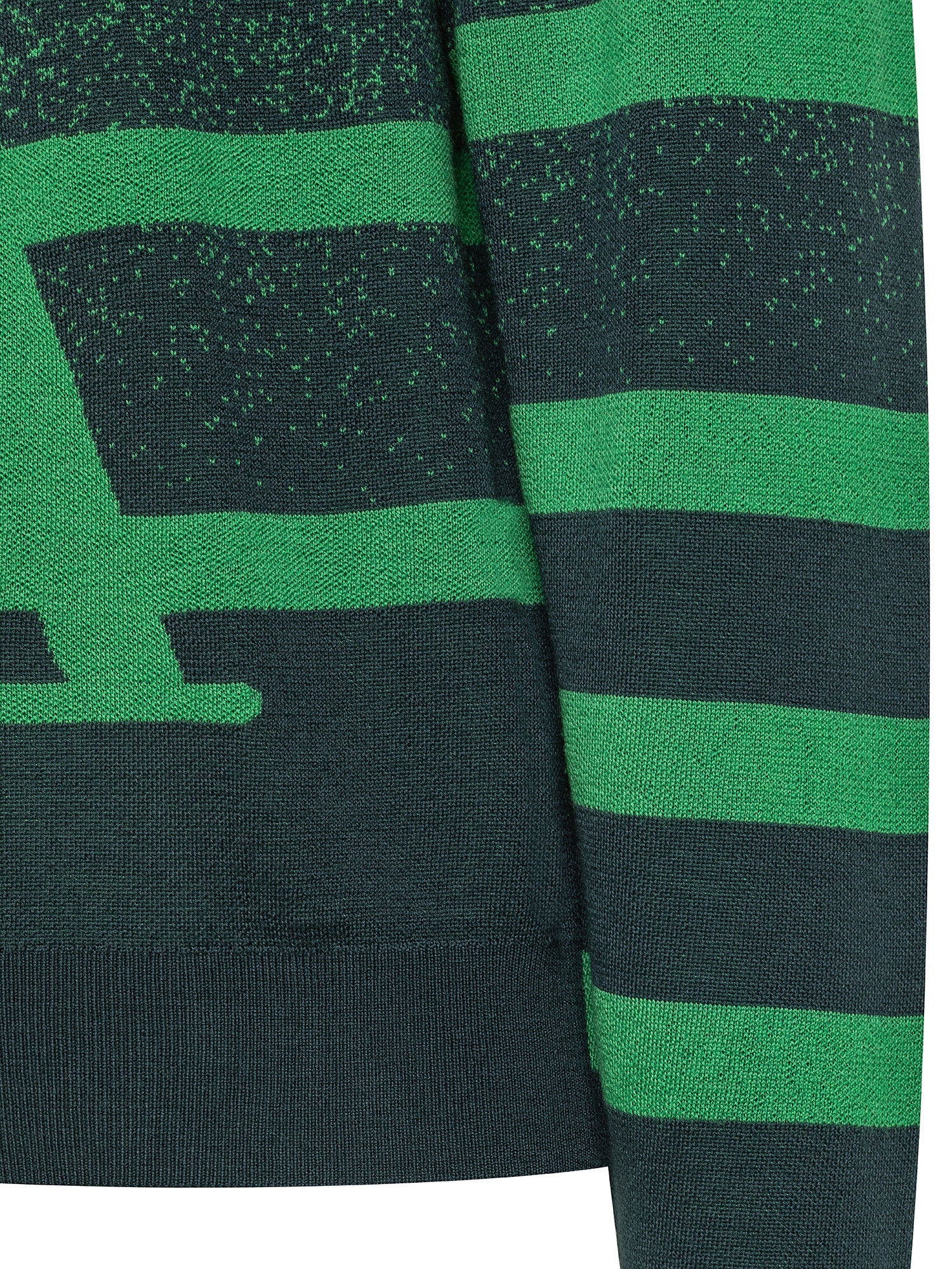 Striped sweater with logo, Green, large image number 2