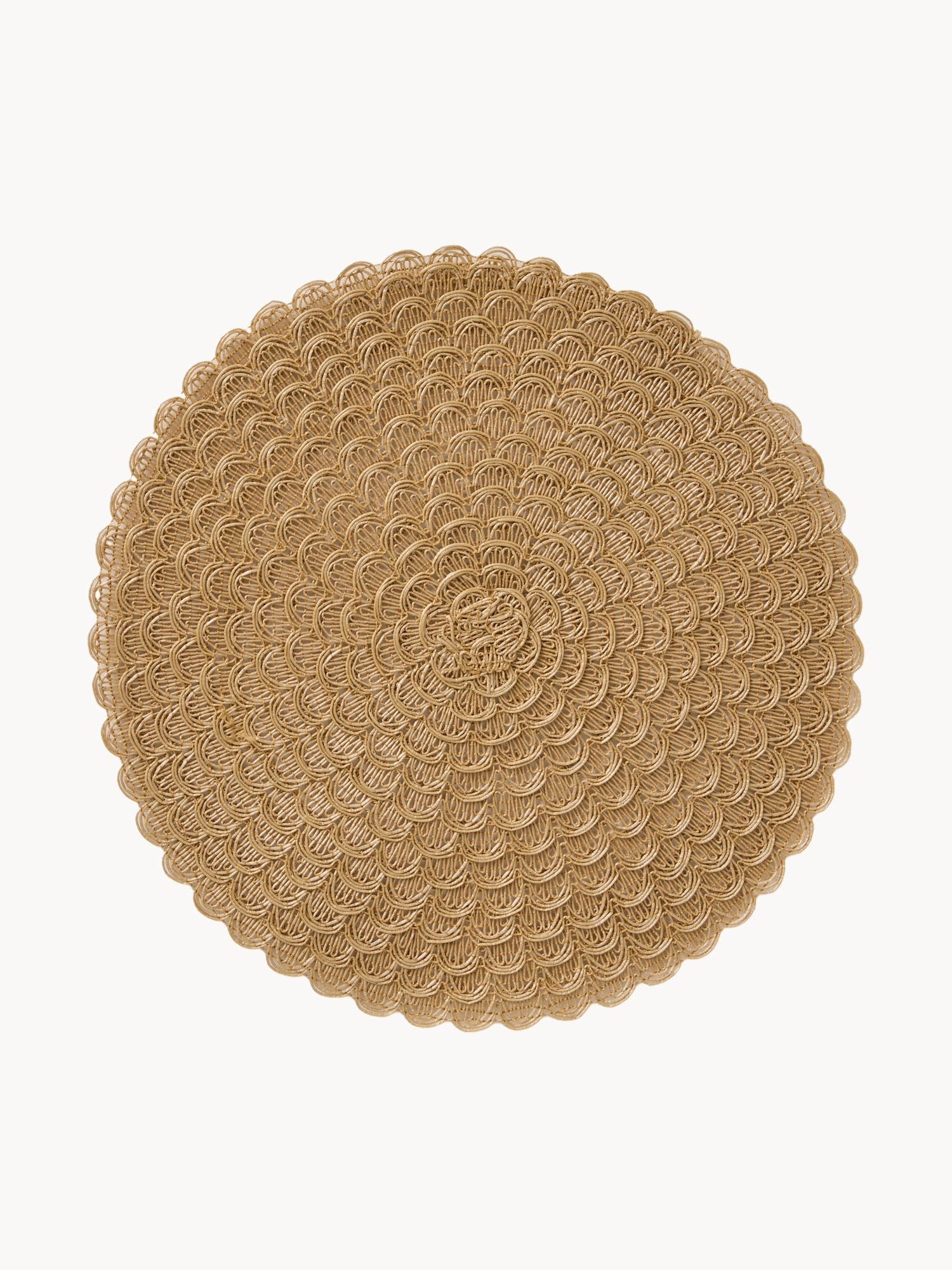 Woven placemat with perforated work, Sand, large image number 0