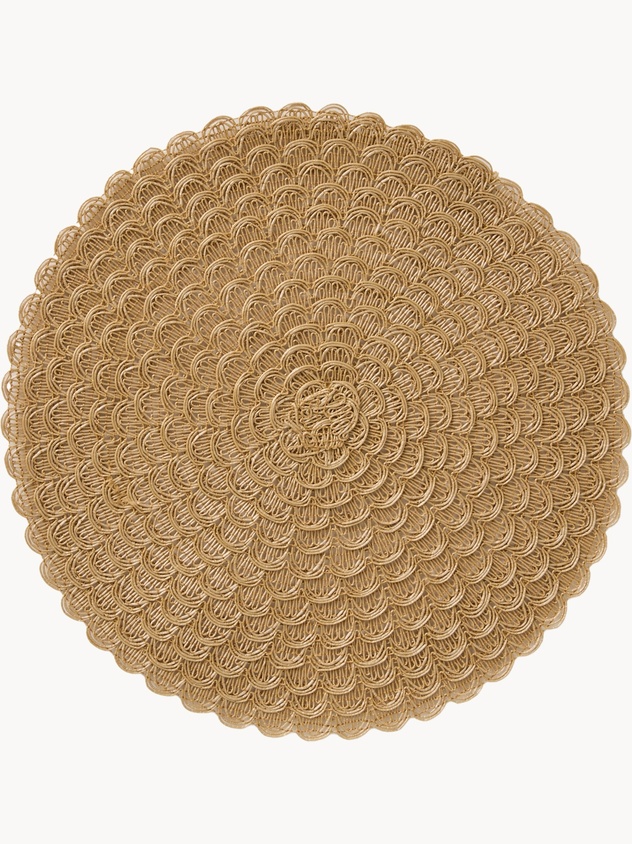 Woven placemat with perforated work