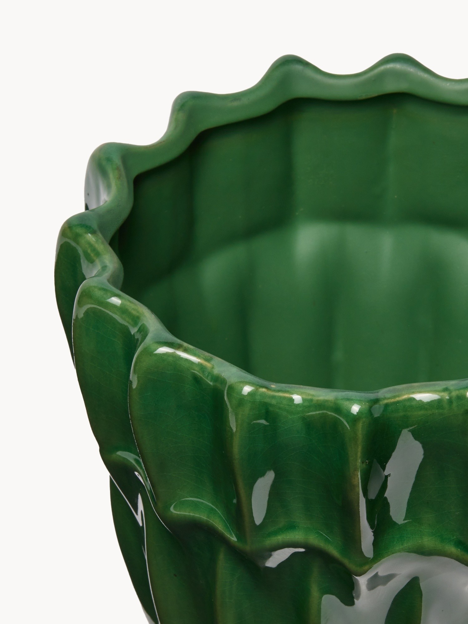 Cachepot in ceramica, Verde, large image number 1