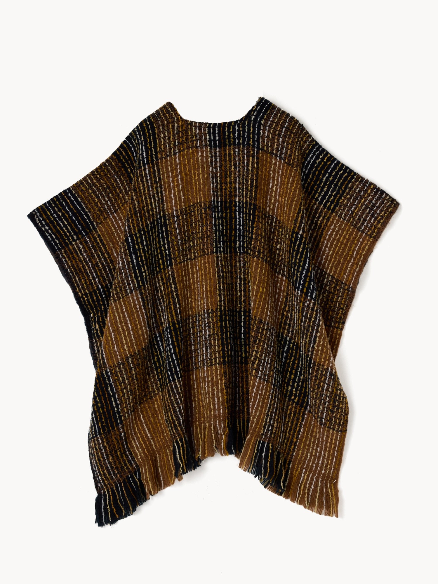 Poncho in tessuto boucl&egrave;, Arancione Scuro, large image number 1