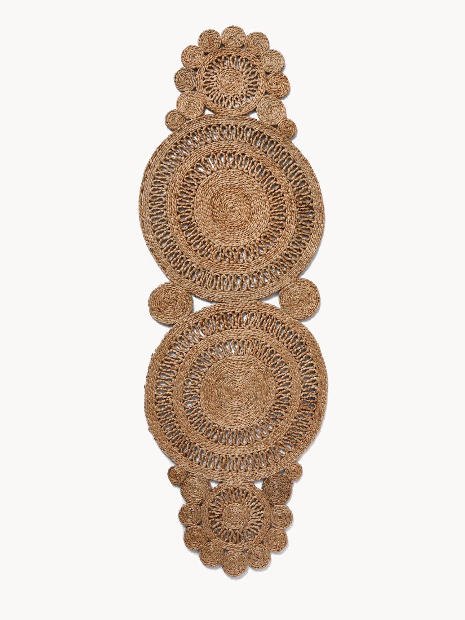 Runner in juta intrecciato a mano, Naturale, large image number 0