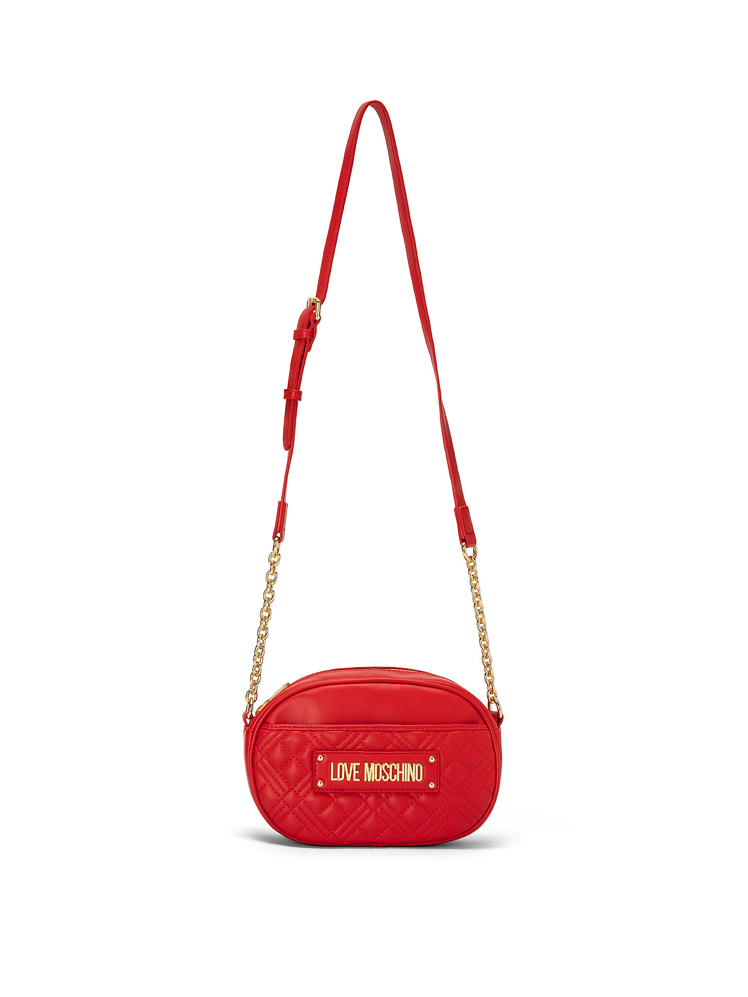 Borsa a tracolla con logo, Rosso, large image number 0