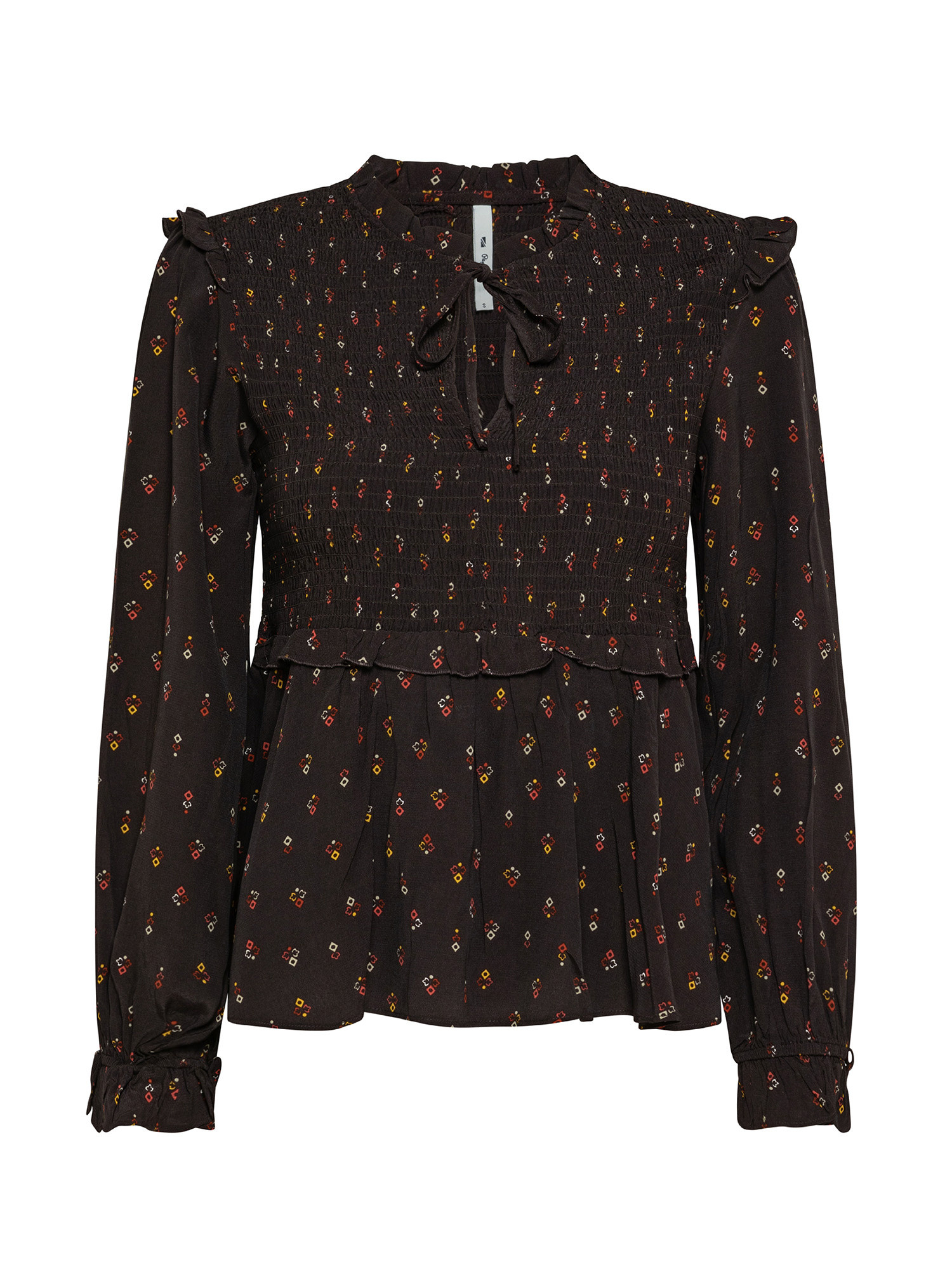 Nany honeycomb blouse, Brown, large image number 0