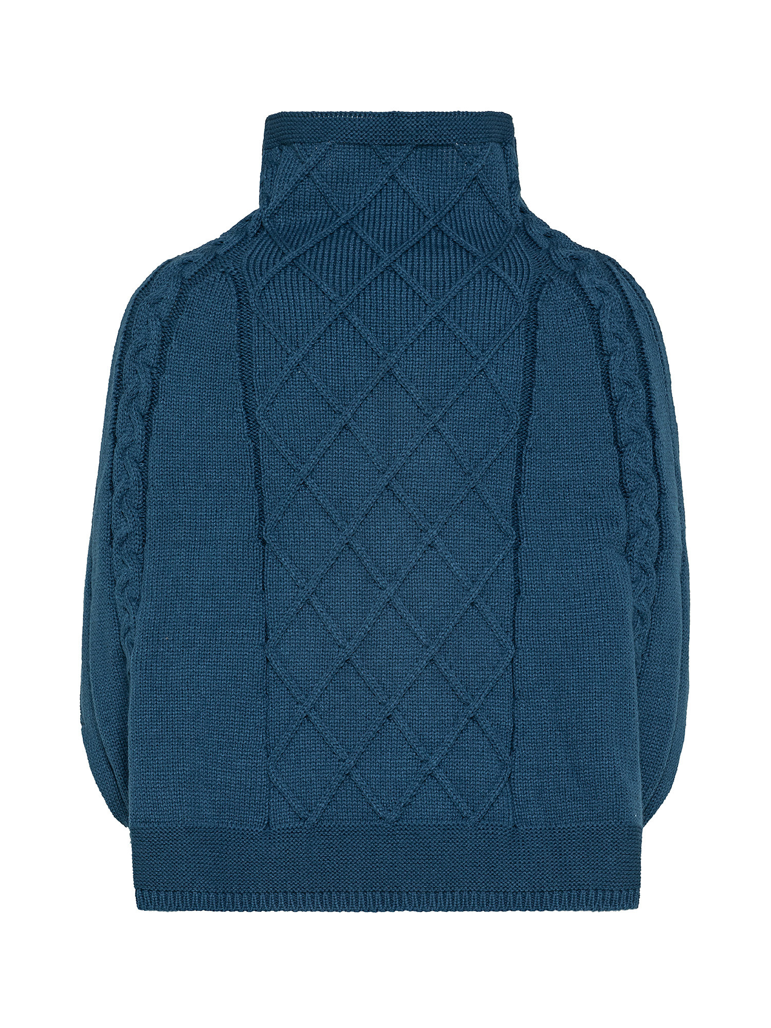 Poncho with diamond stitch, Green teal, large image number 1
