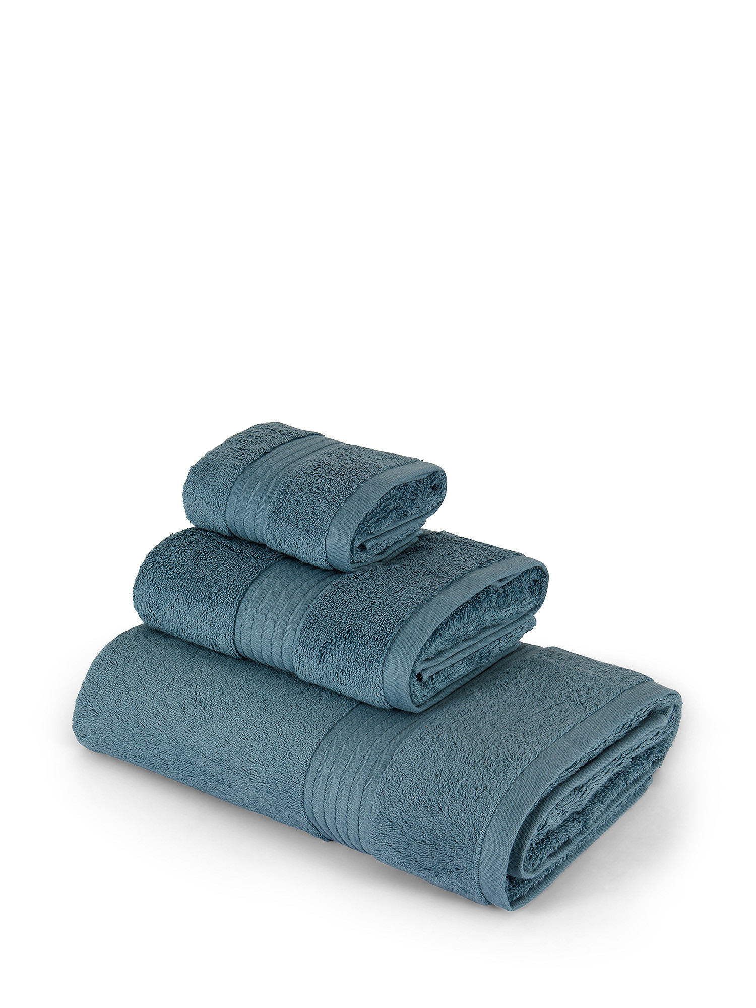 Zefiro Gold towel in soft Supima terry, Aviation Blue, large image number 0