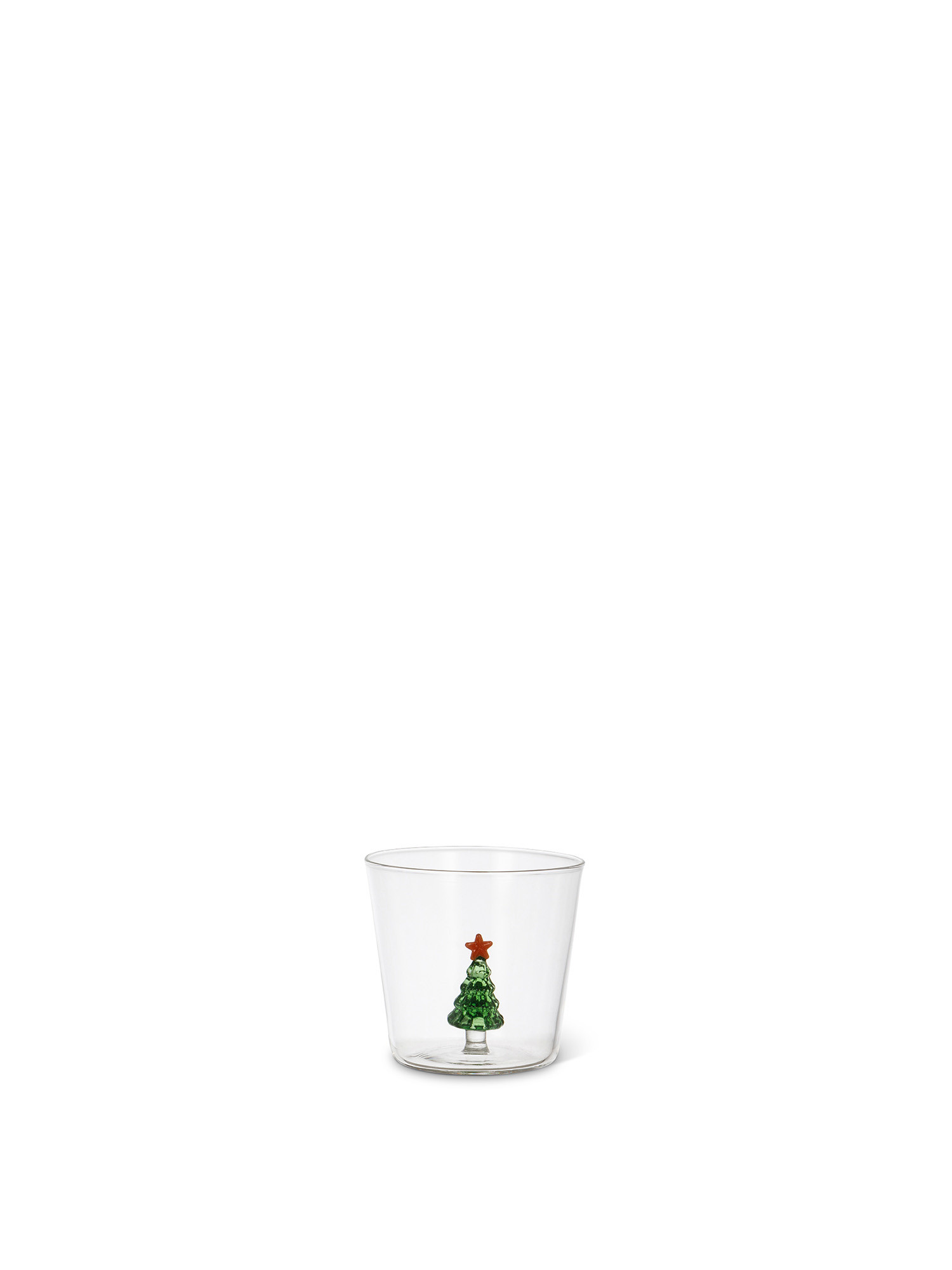 Bicchiere in vetro dettaglio albero Natale, Trasparente, large image number 0
