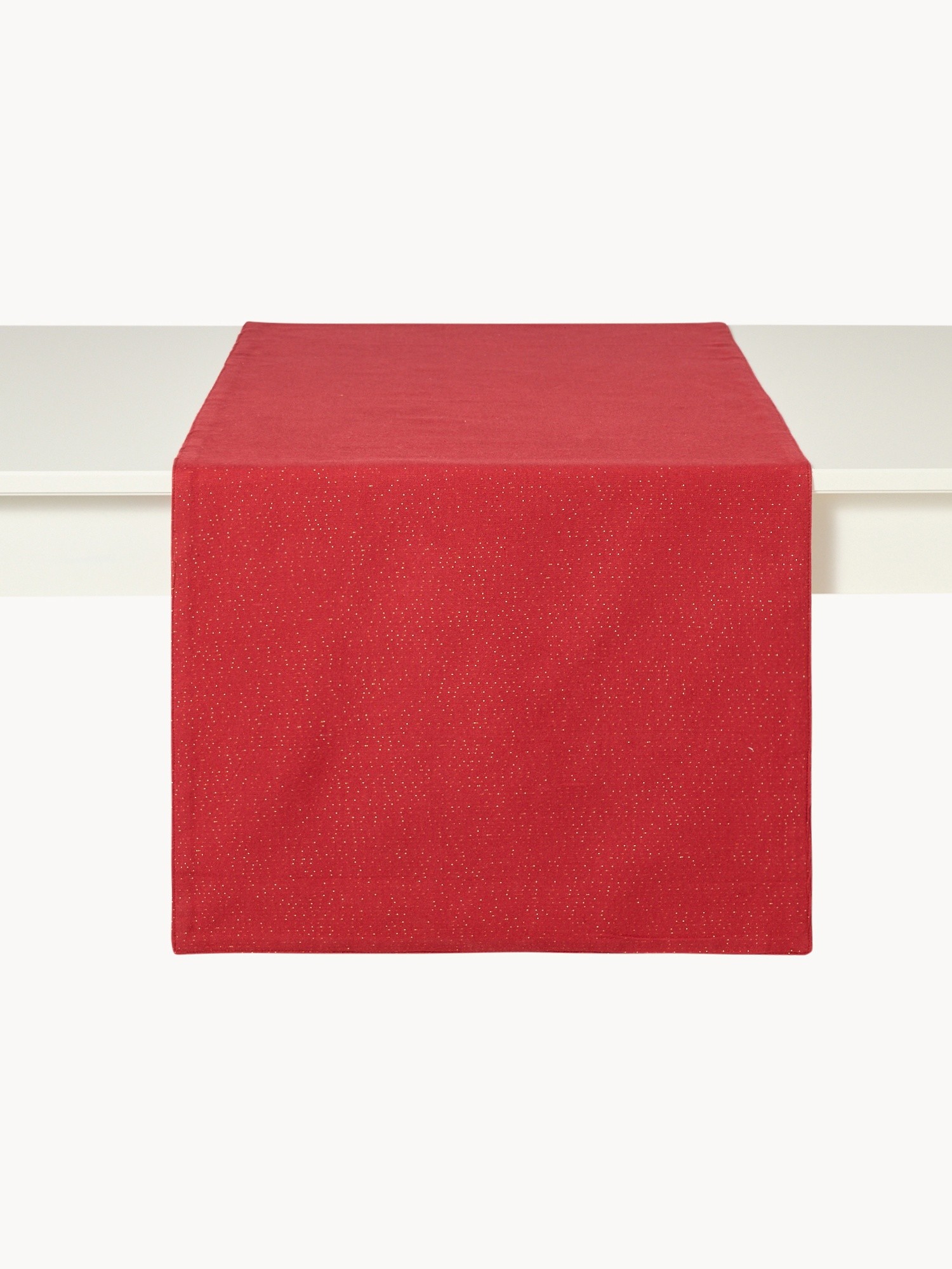 Cotton and lurex table runner, Red, large image number 1