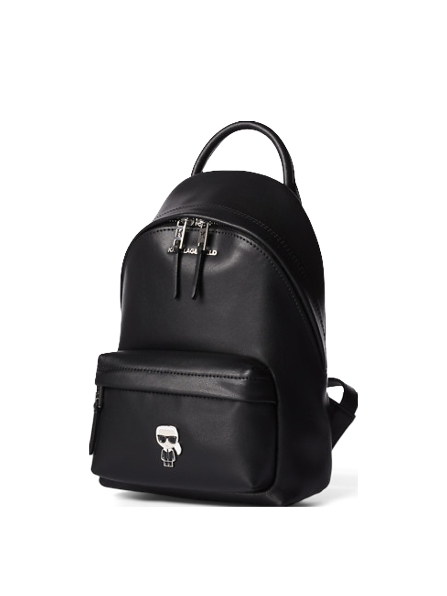 Karl Lagerfeld - Backpack with metal pin, Black, large image number 0