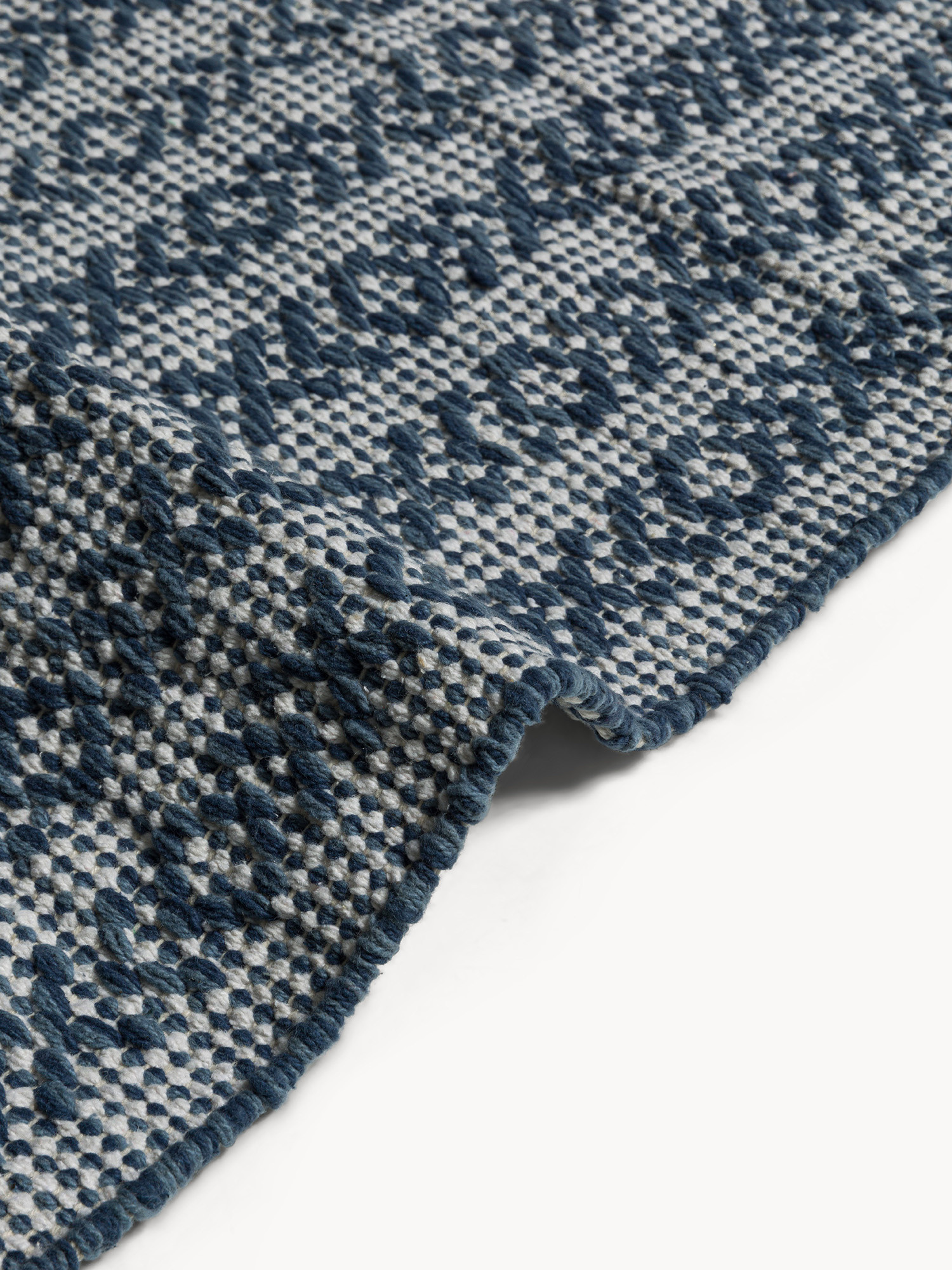 Tappeto da cucina geometrico in cotone, Blu, large image number 2
