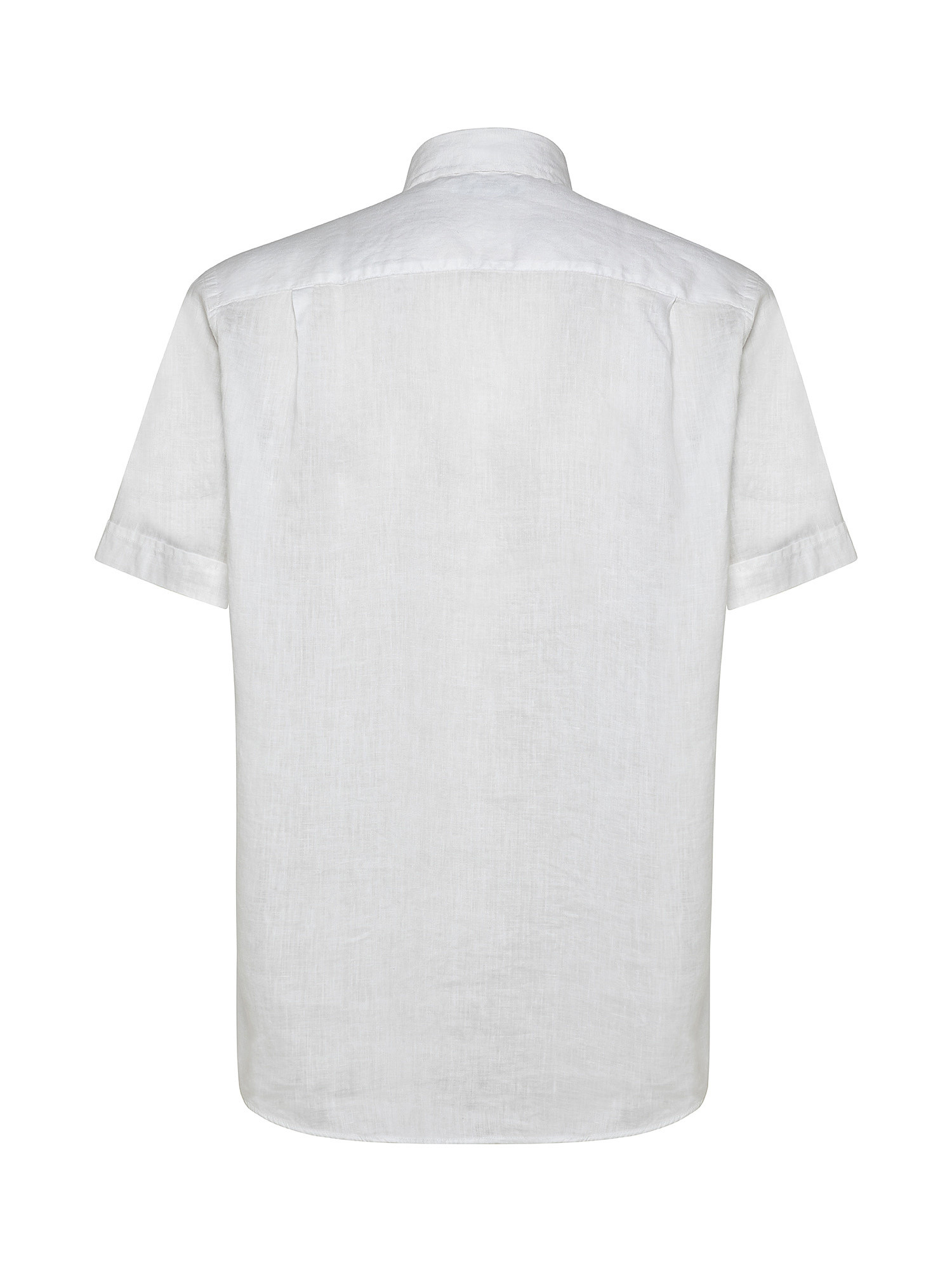 Camicia regular fit in lino, Bianco, large image number 1