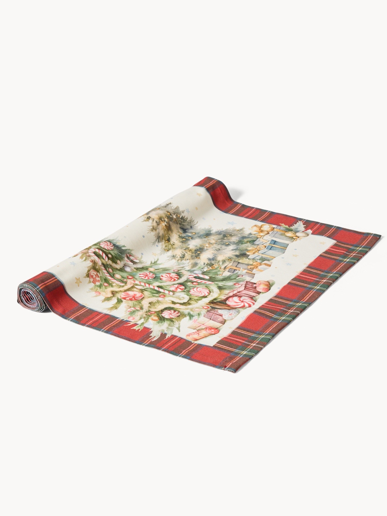 Runner in drill di puro cotone Gloriosa by Tessitura Randi, Bianco, large image number 0