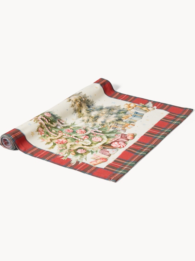 Runner in drill di puro cotone Gloriosa by Tessitura Randi