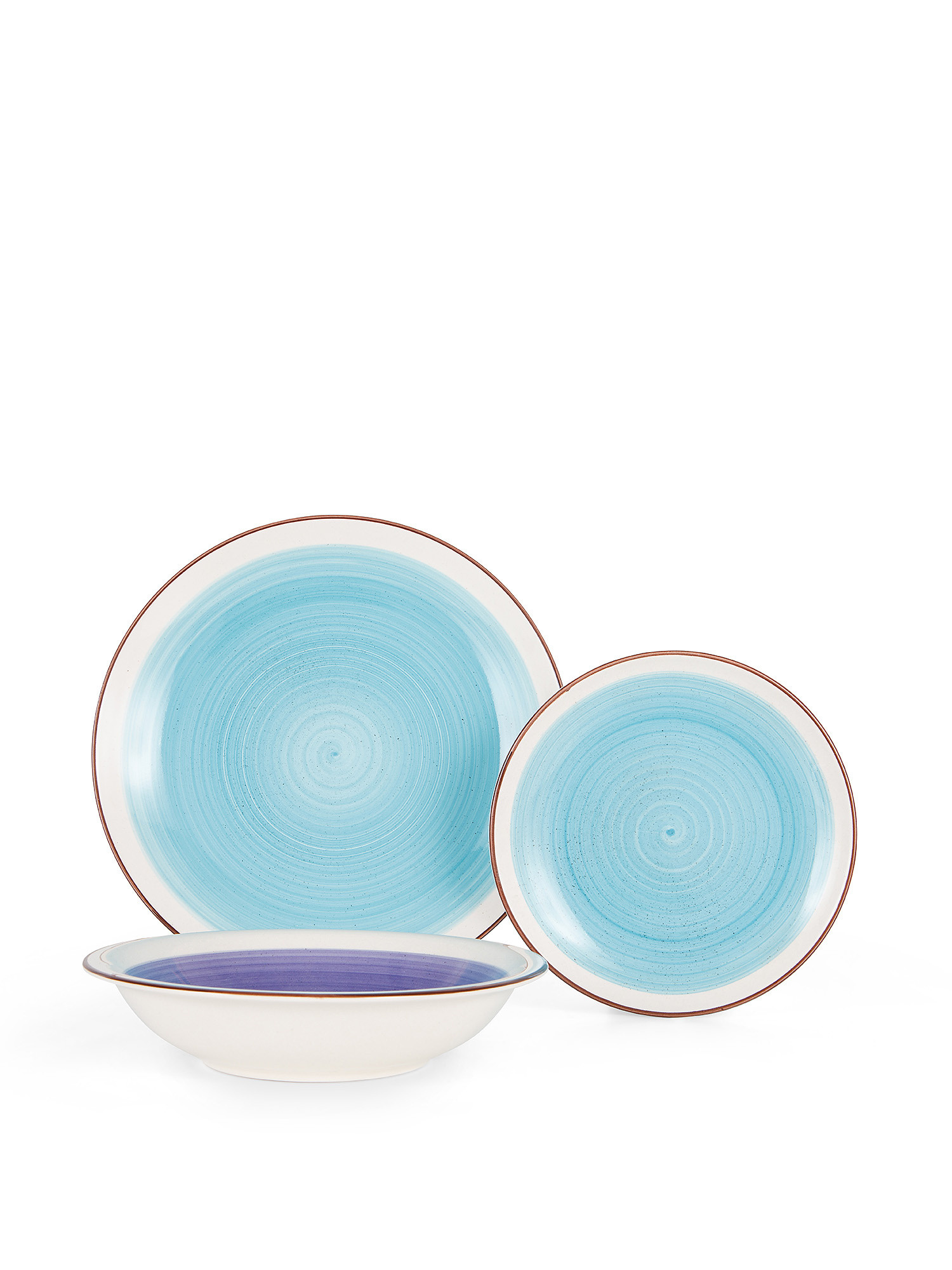Set of 18 Crazy ceramic plates, Light Blue, large image number 0