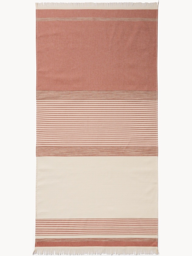 Fringed pure cotton hammam beach towel - Introductory price