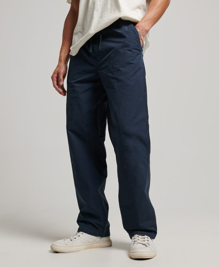 Superdry Cotton Canvas Trousers, Blue, large image number 4