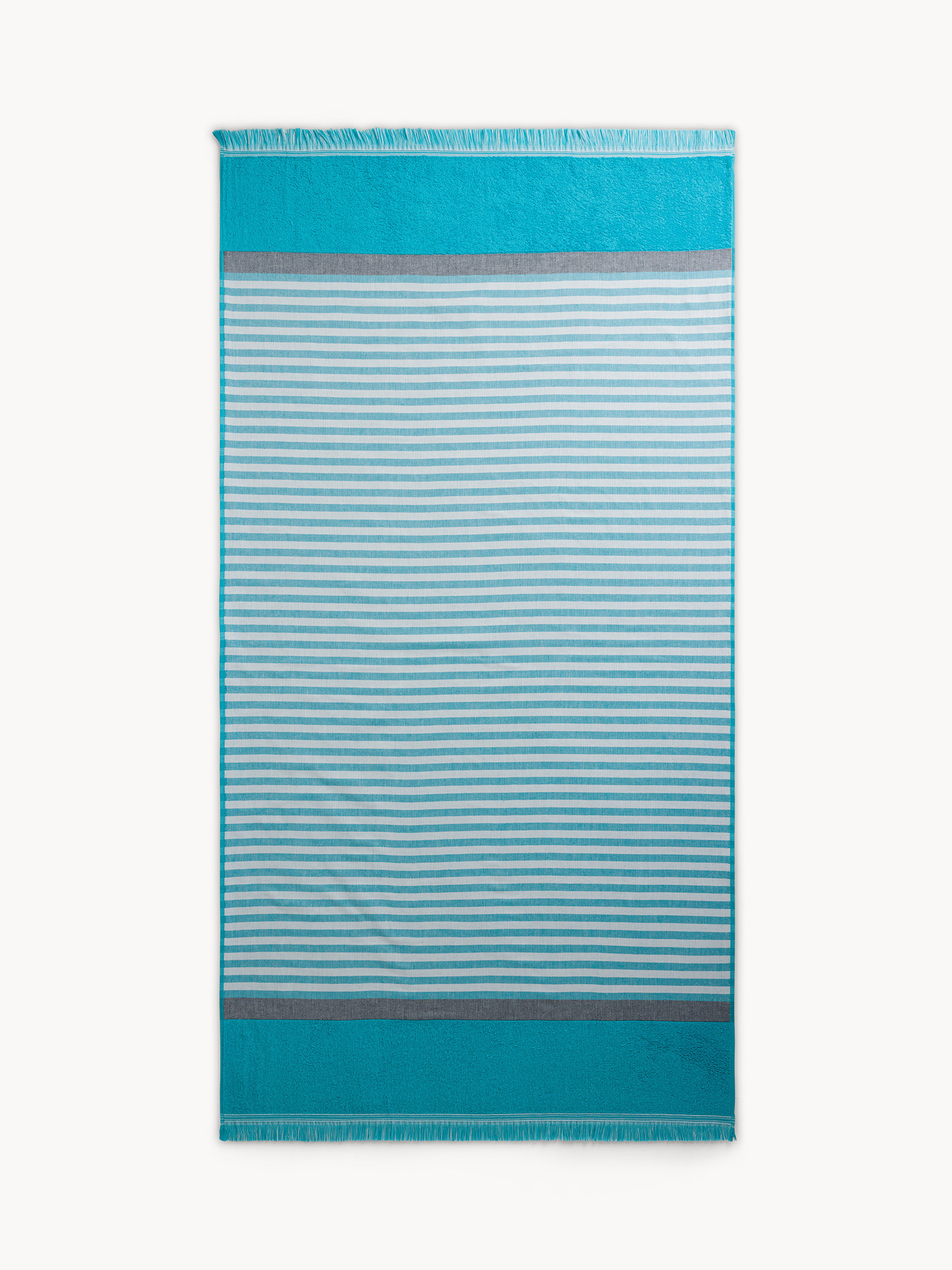 Hammam beach towel with fringes, Light Blue, large image number 0