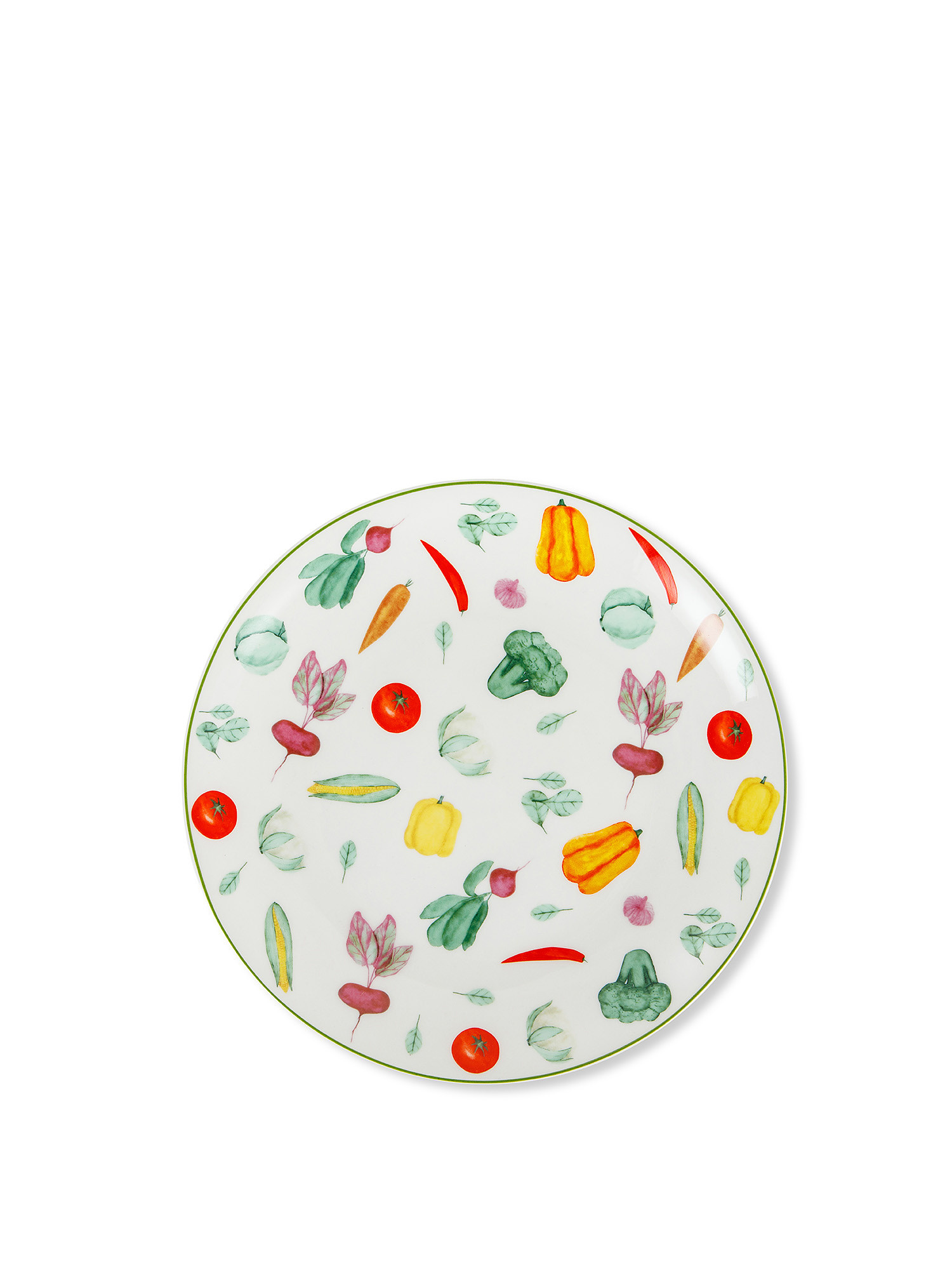 New bone china fruit plate with vegetable motif, White, large image number 0